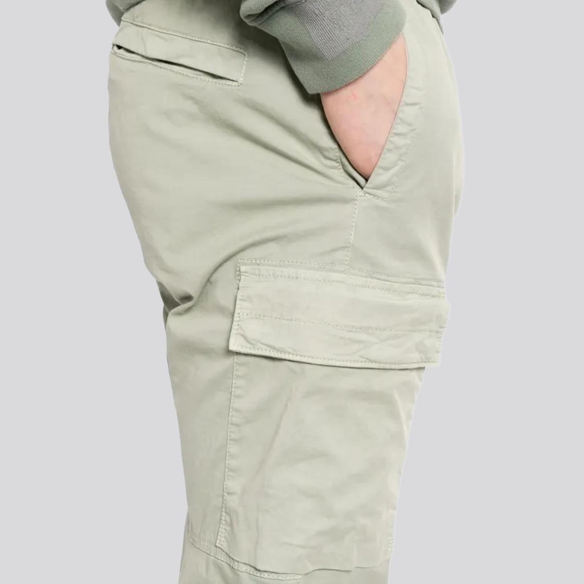 Pantalón Verde Stone Island Logo Patch Double Pocket Skinny