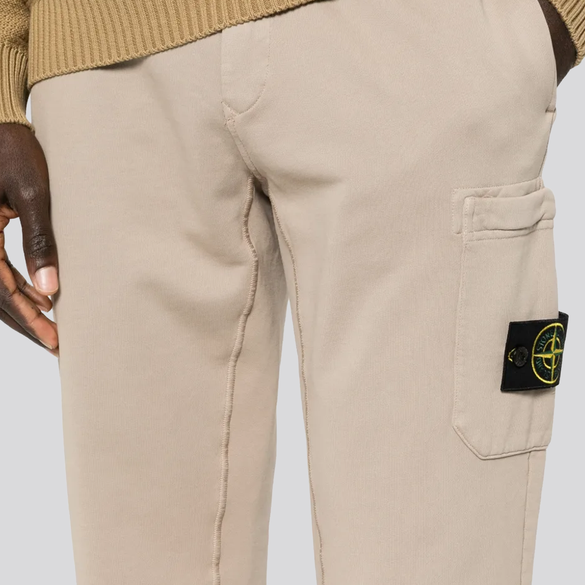 Sudadera Beige Stone Island Logo Patch