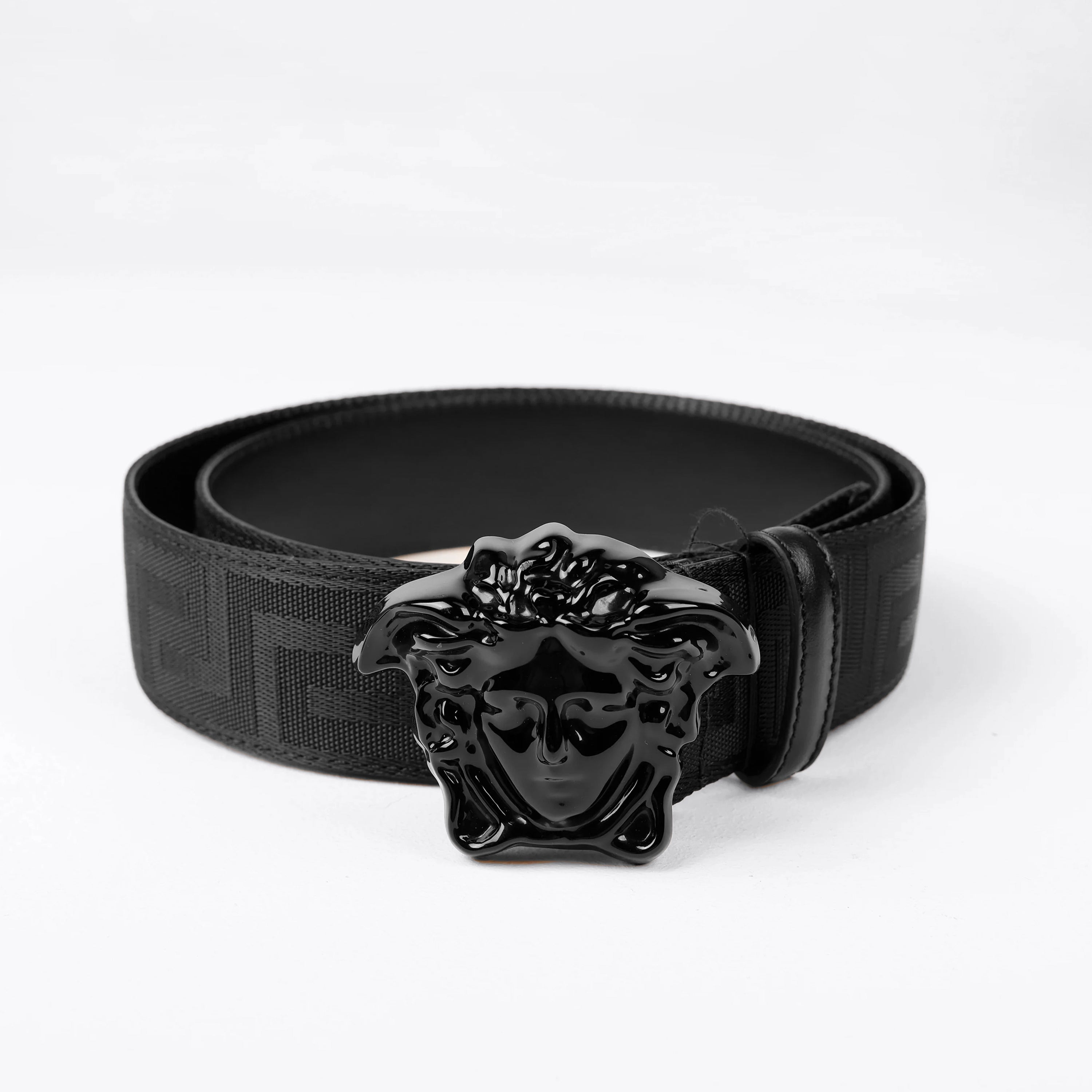 Cinturón Negro Versace Medusa Greca