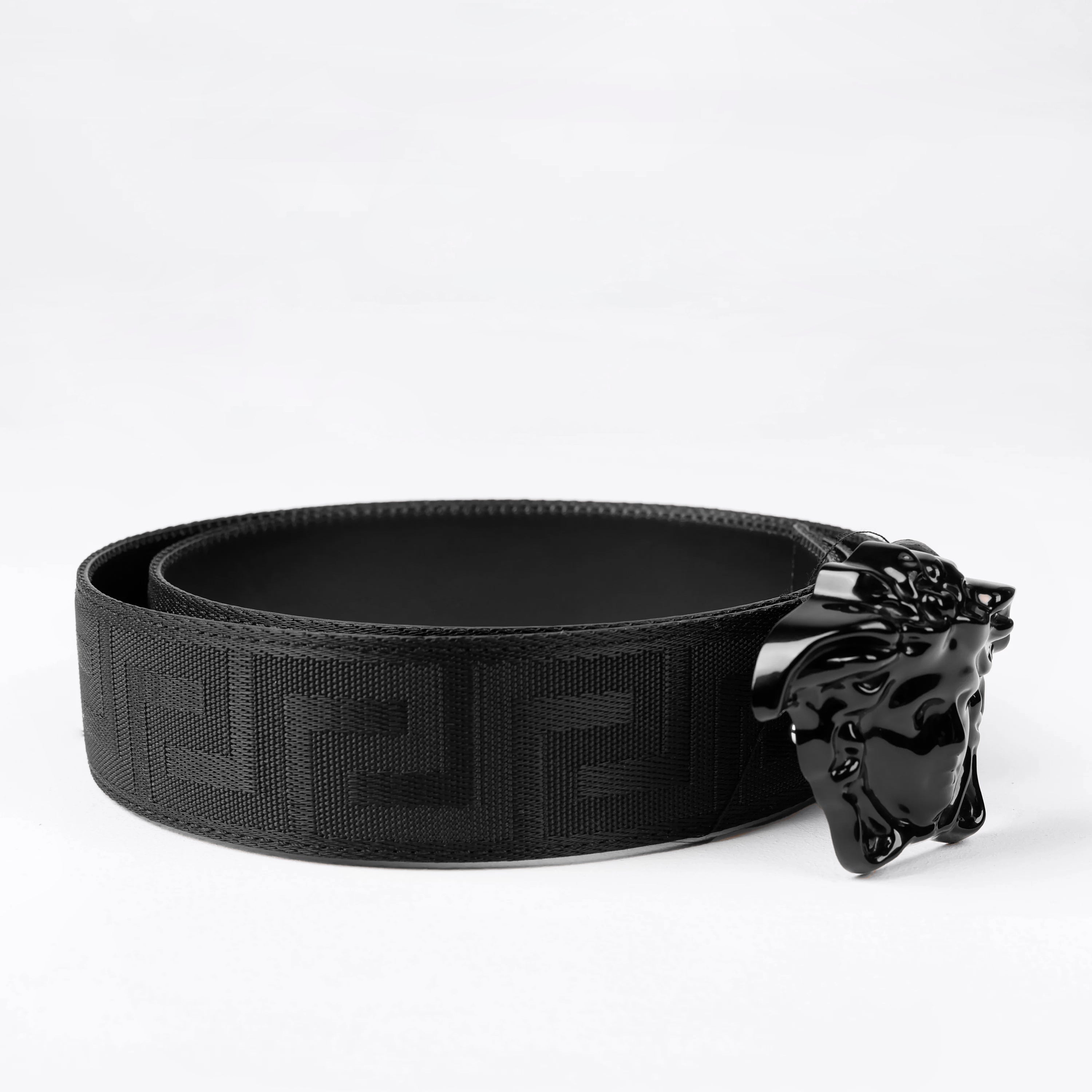 Cinturón Negro Versace Medusa Greca