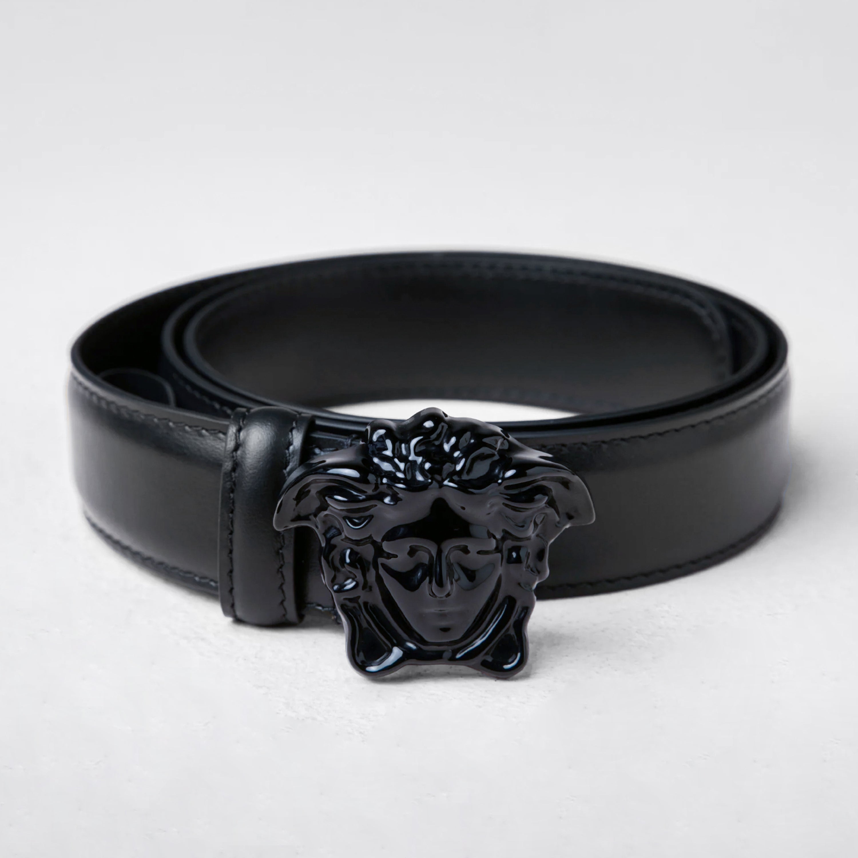 Cinturón Negro Negro Versace Medusa