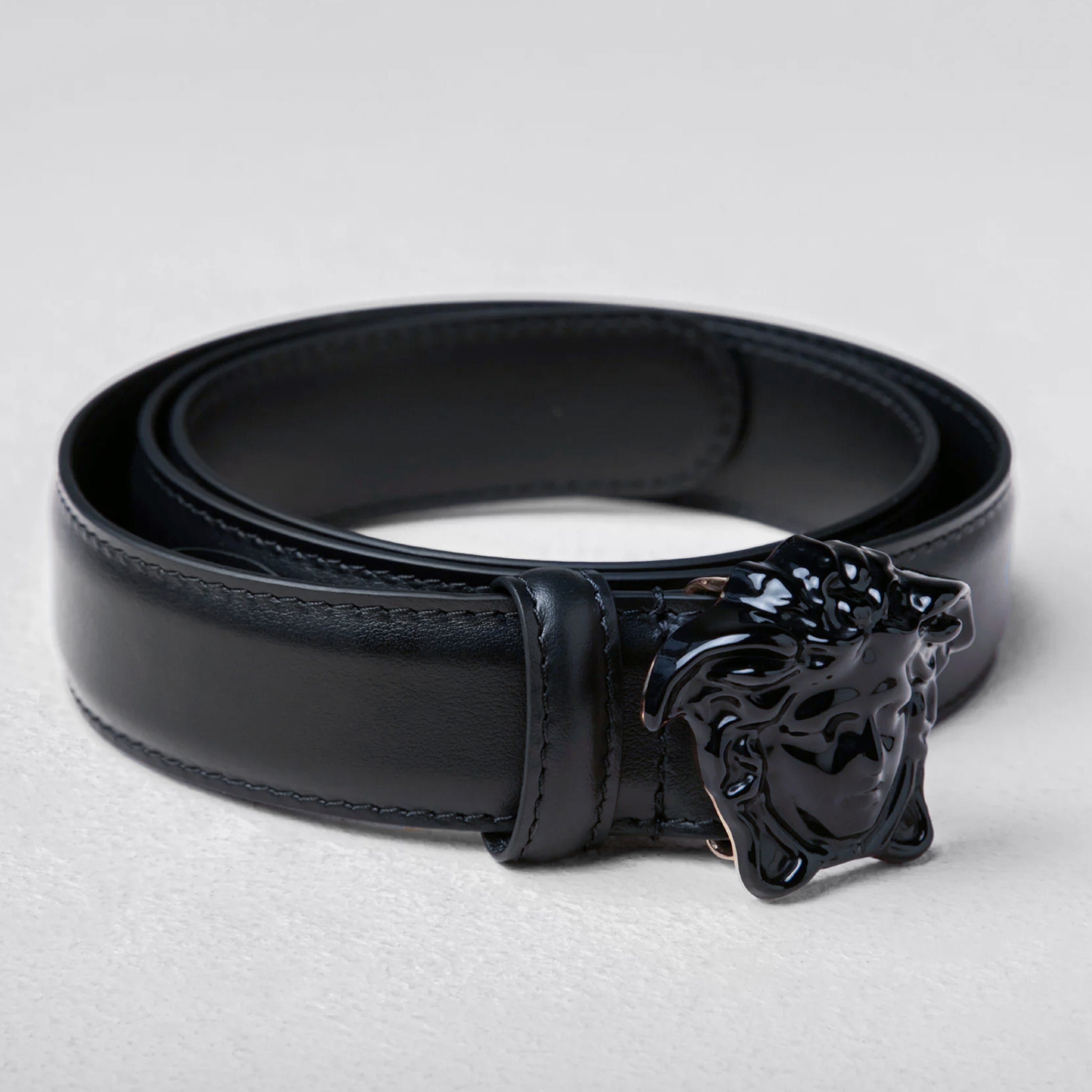 Cinturón Negro Negro Versace Medusa