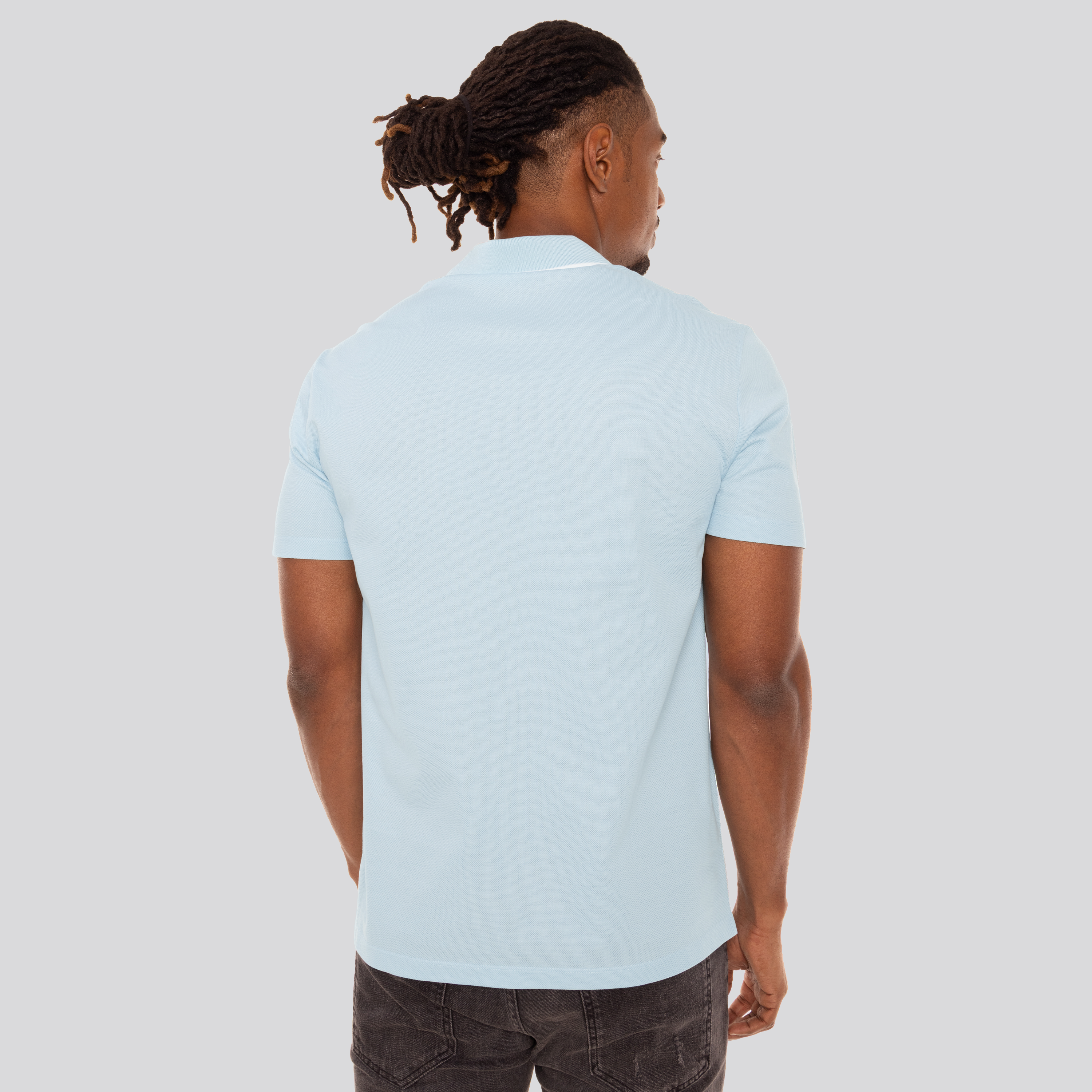 Camiseta Tipo Polo Celeste Versace Medusa