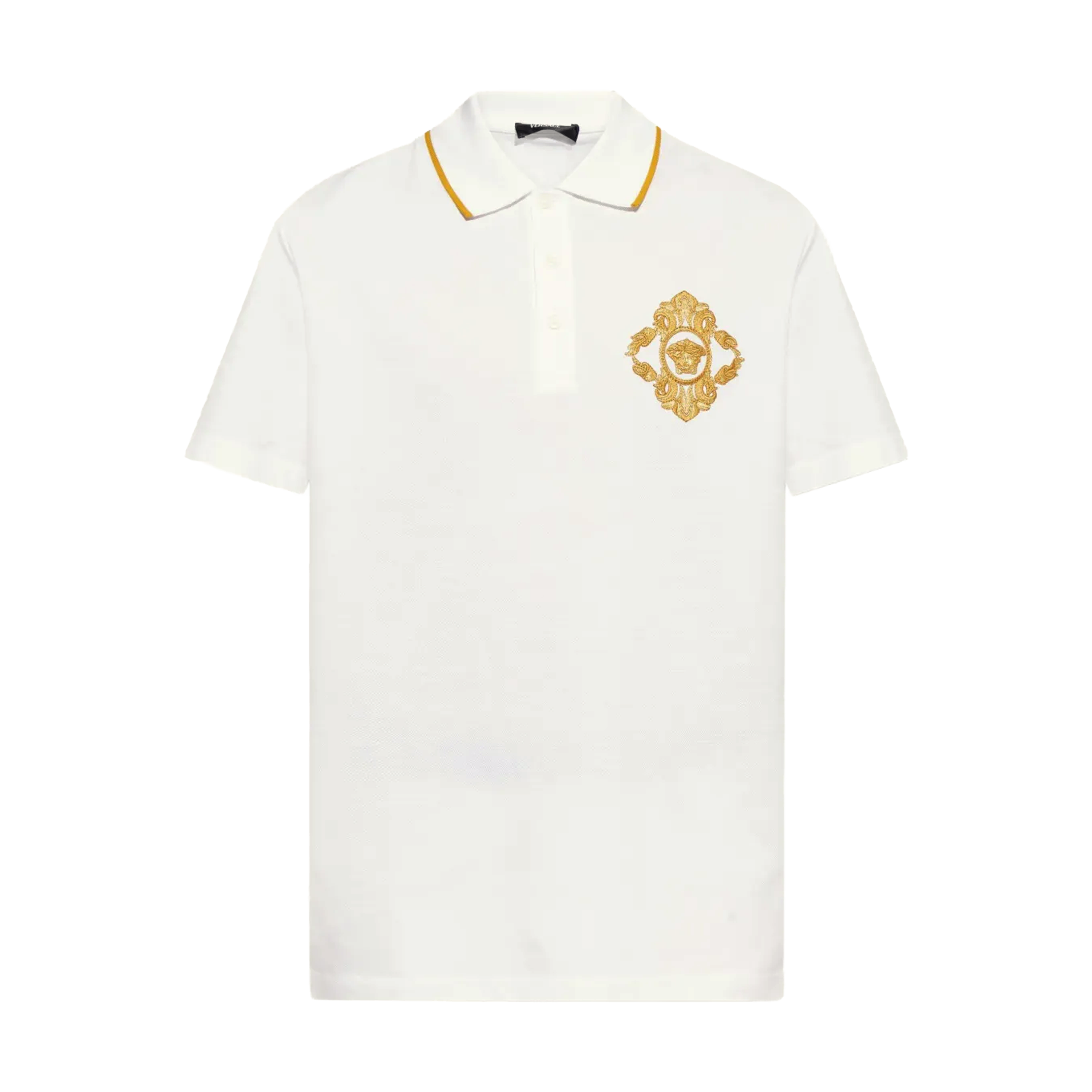 Camiseta Tipo Polo Blanca Versace Crystal Medusa