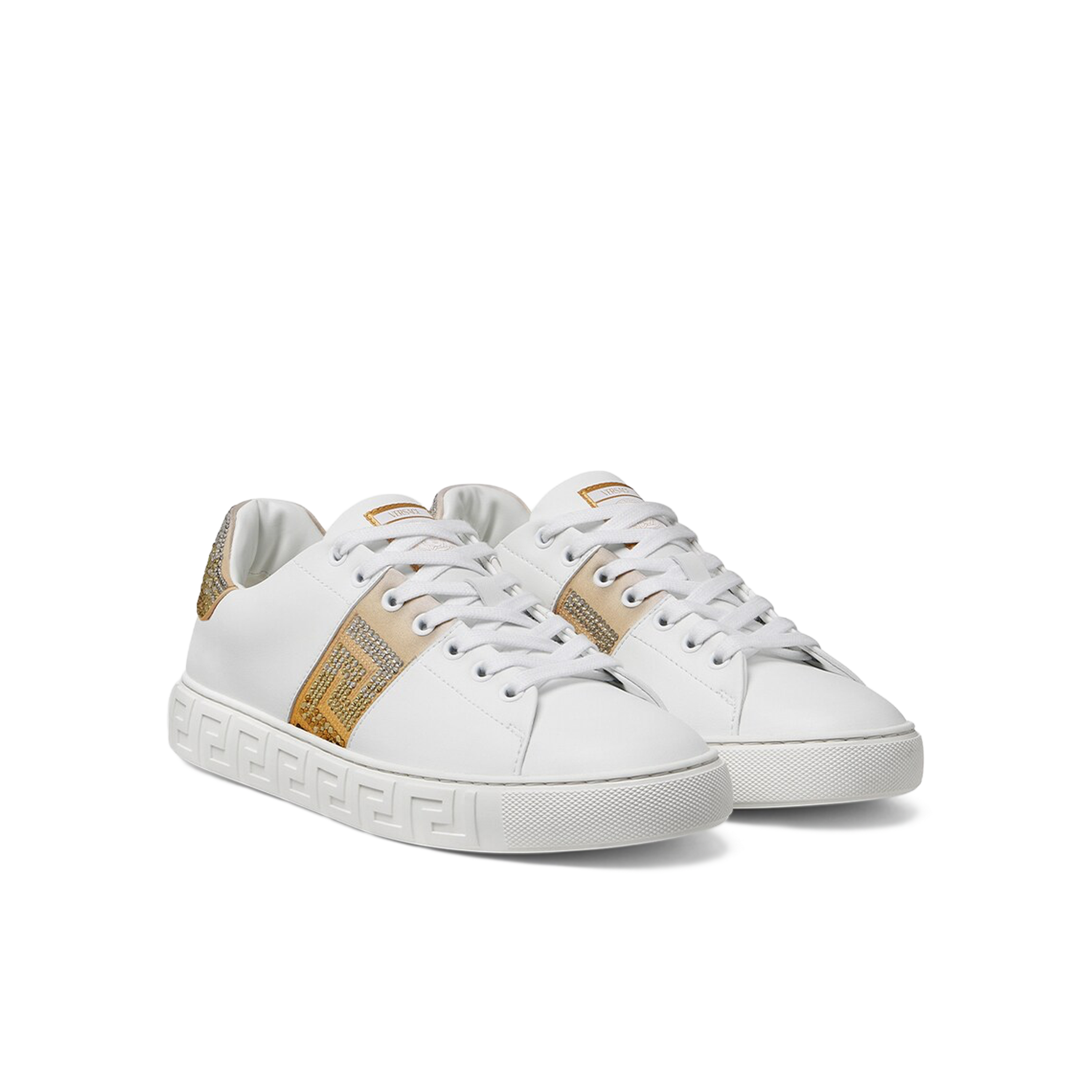 Sneakers Blancos Versace Greca Rhinestones