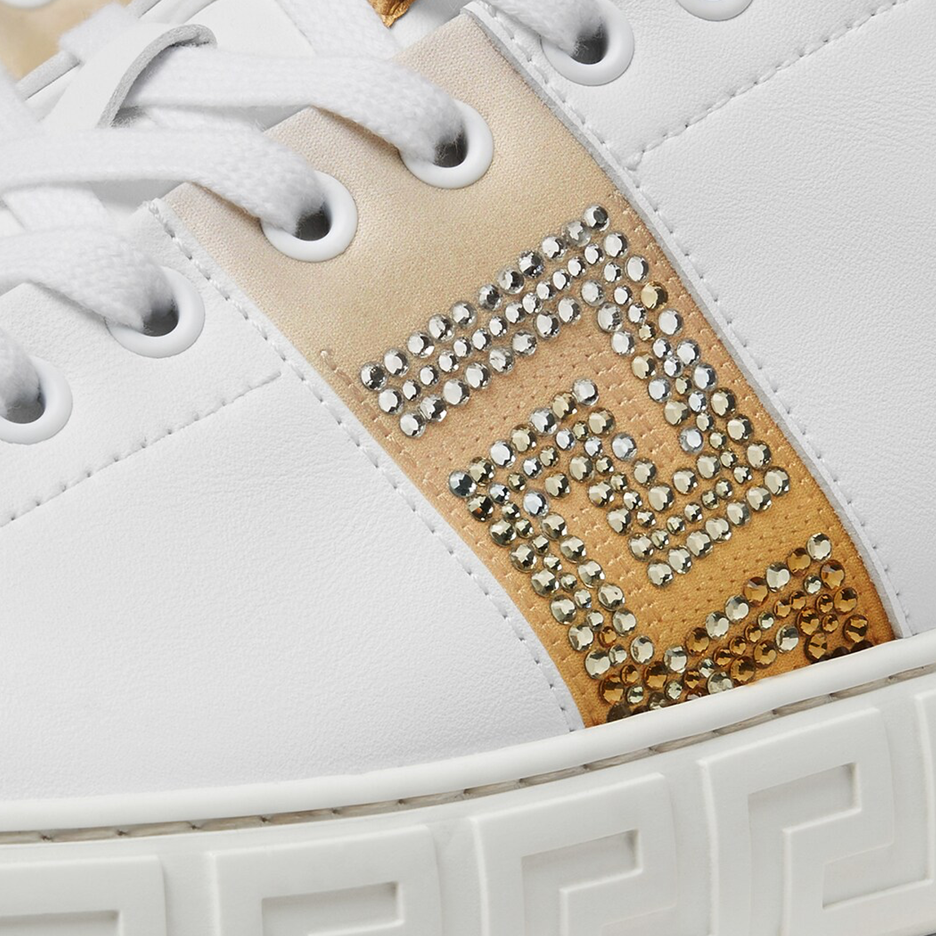 Sneakers Blancos Versace Greca Rhinestones