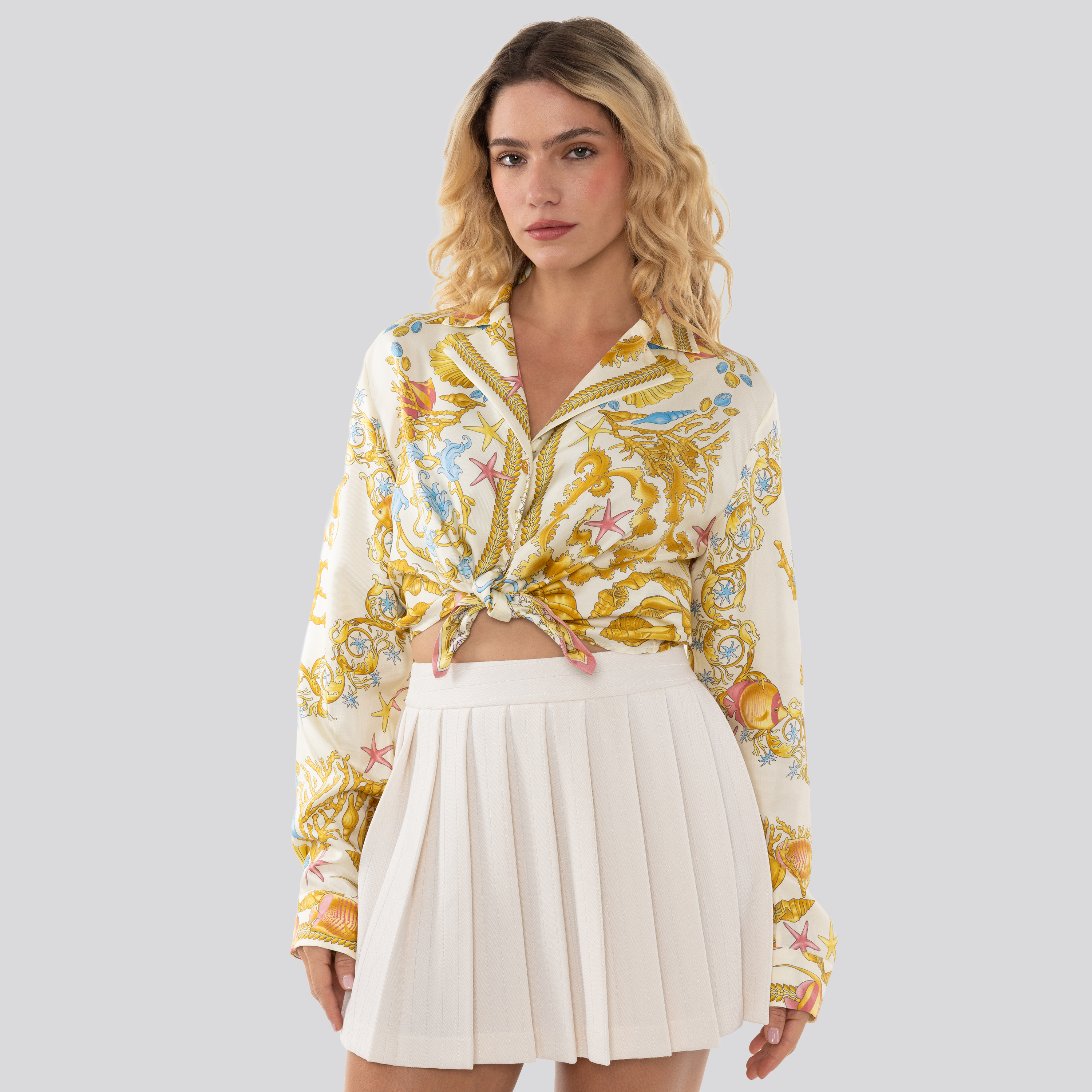 Camisa Amarilla Versace Underwater Barocco