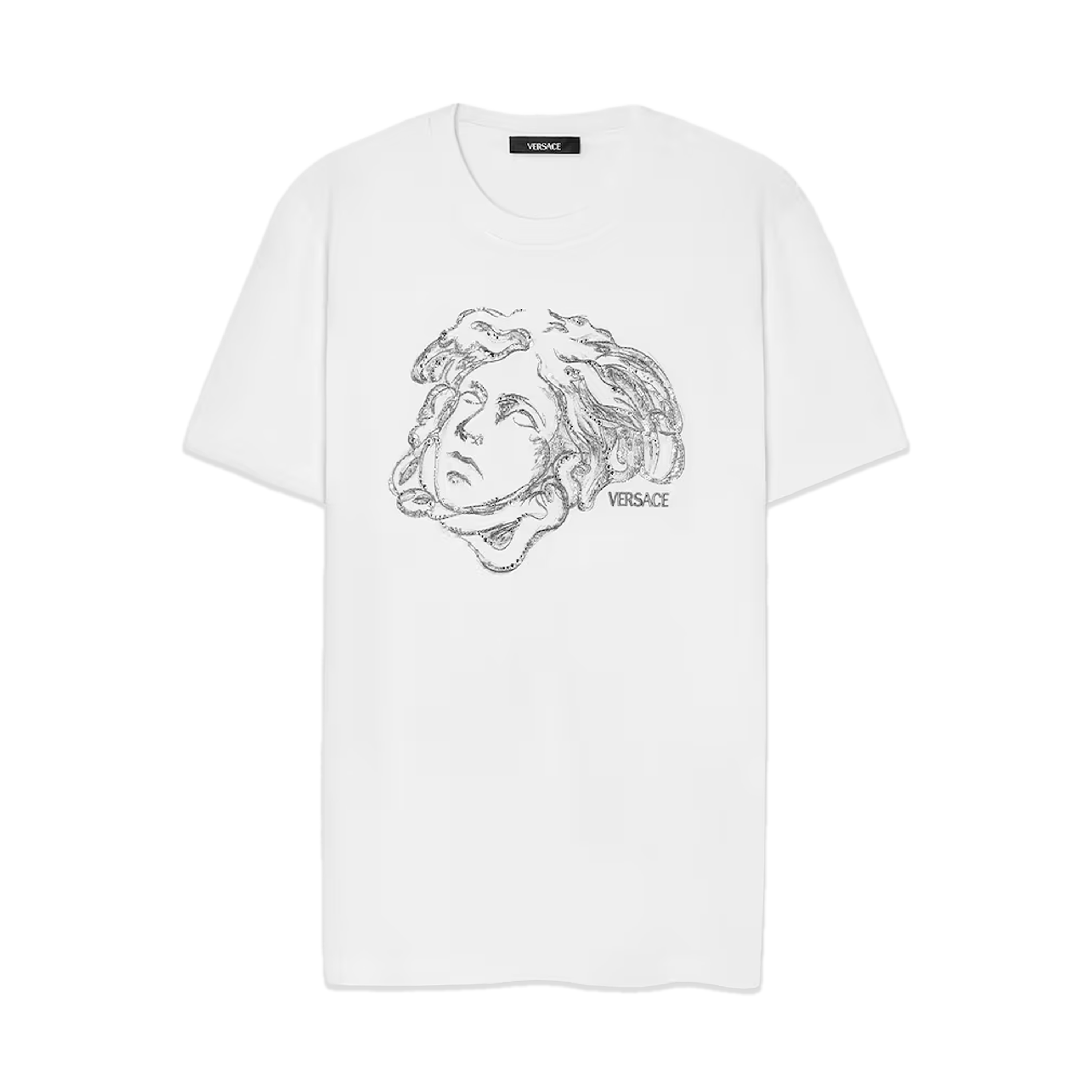 Camiseta Blanca Versace Crystals Medusa
