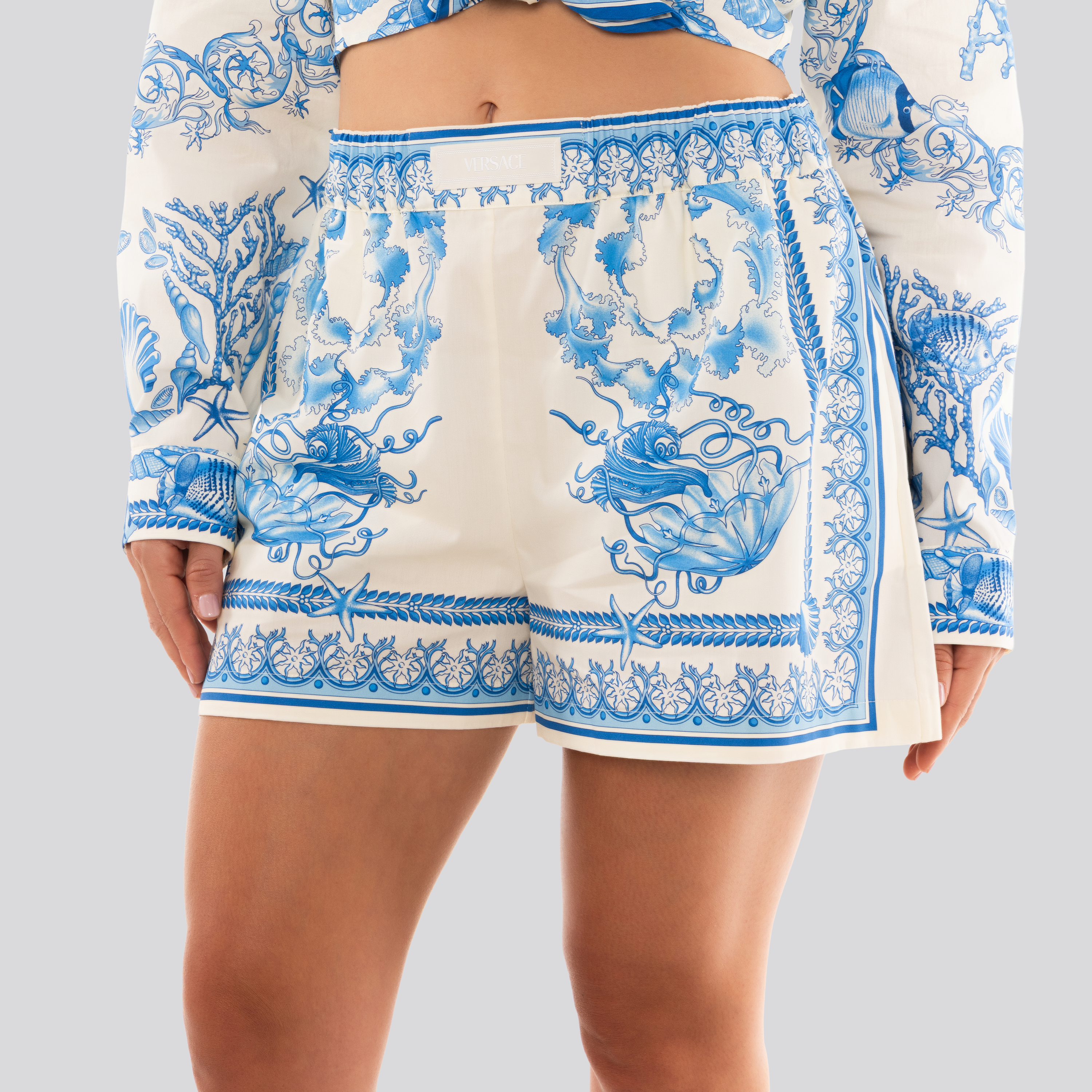 Short Azul Versace Barocco