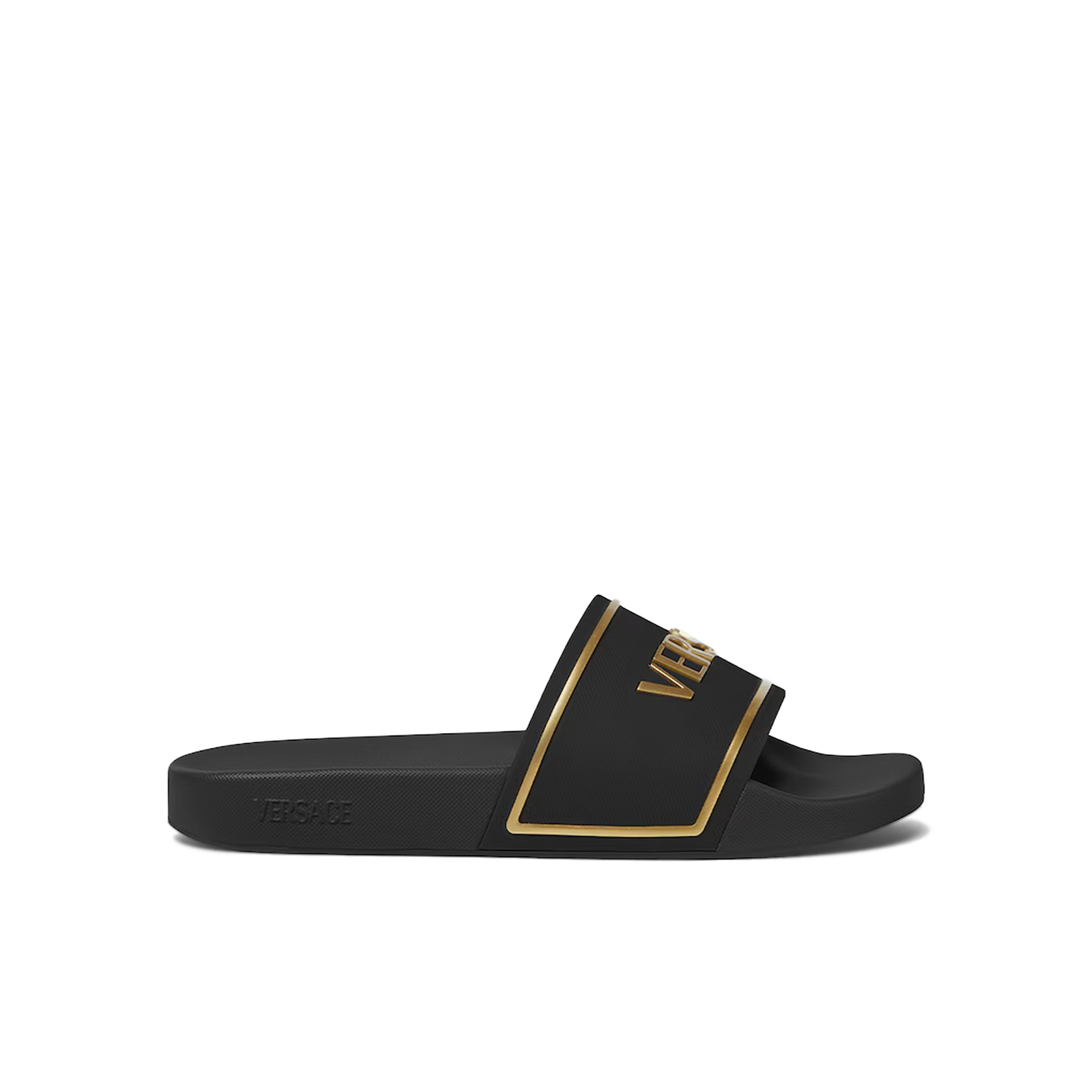 Sandalias Negras Versace Embrossing