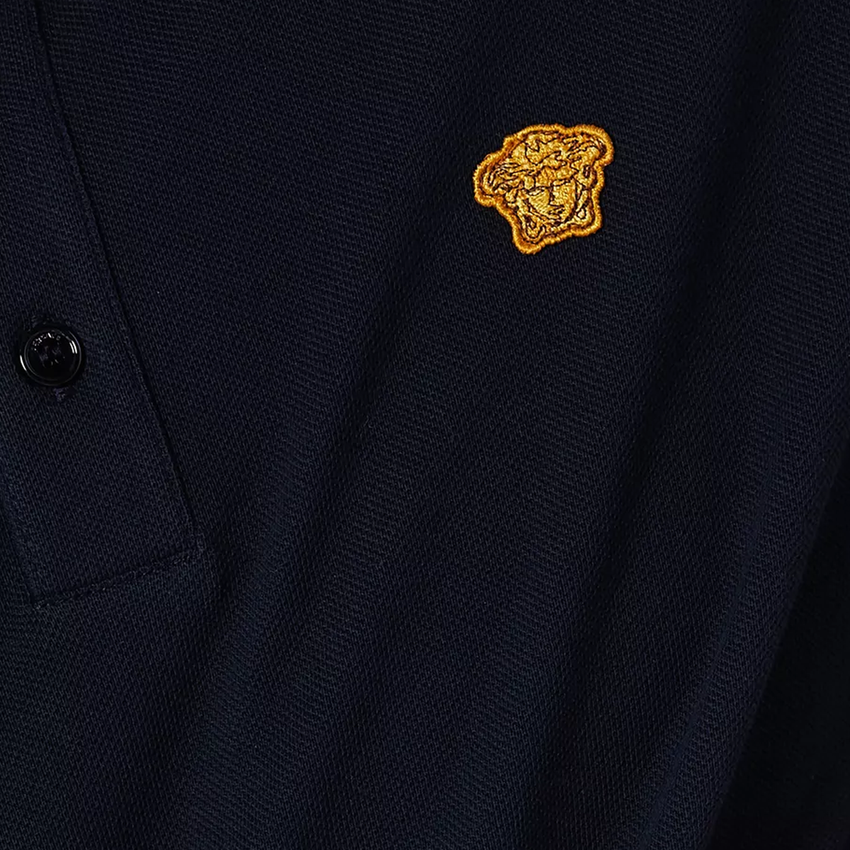 Camiseta Tipo Polo Azul Versace Medusa