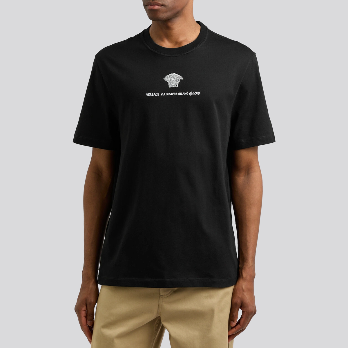 Camiseta Negra Versace Via Gesu