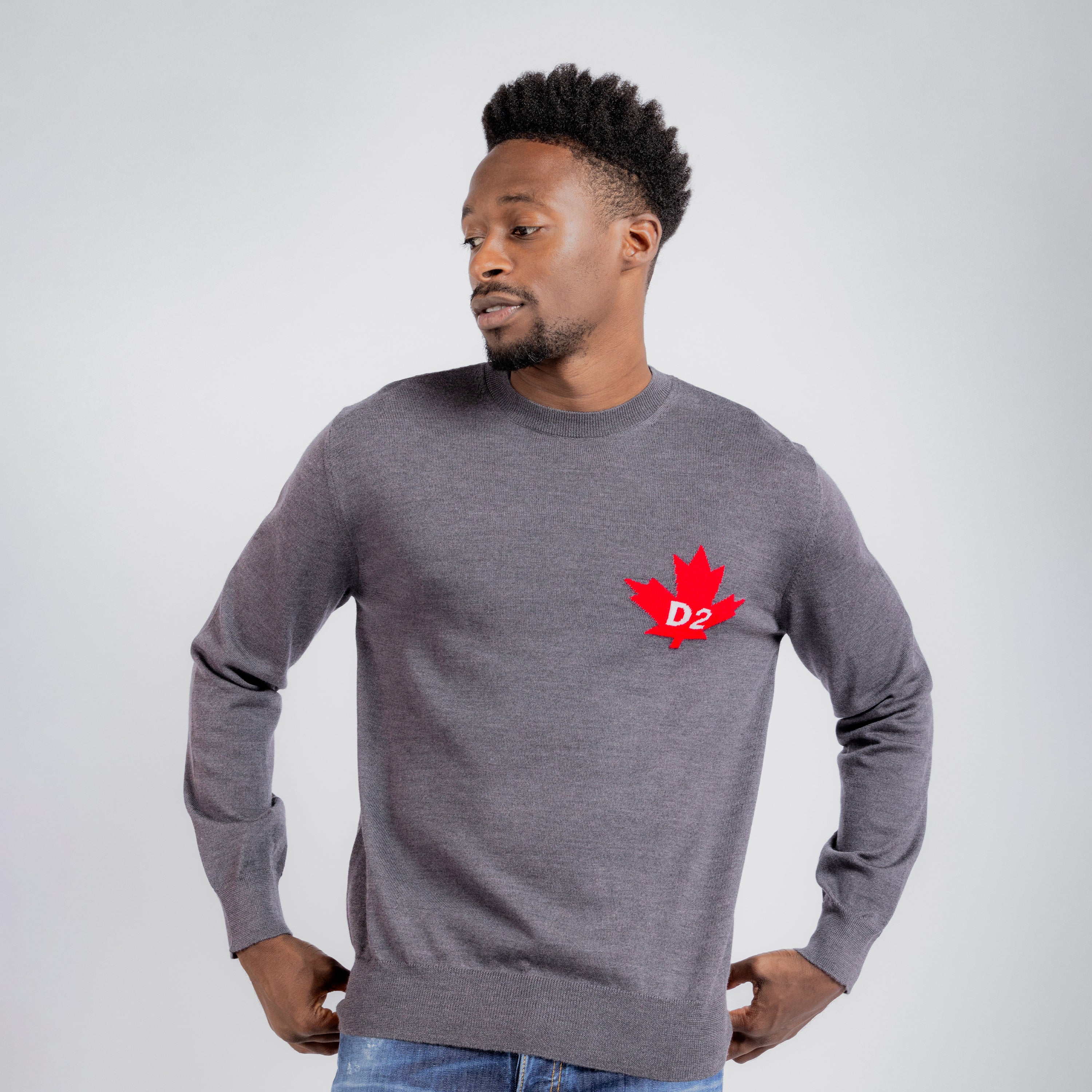 Suéter Gris Dsquared2 D2 Leaf