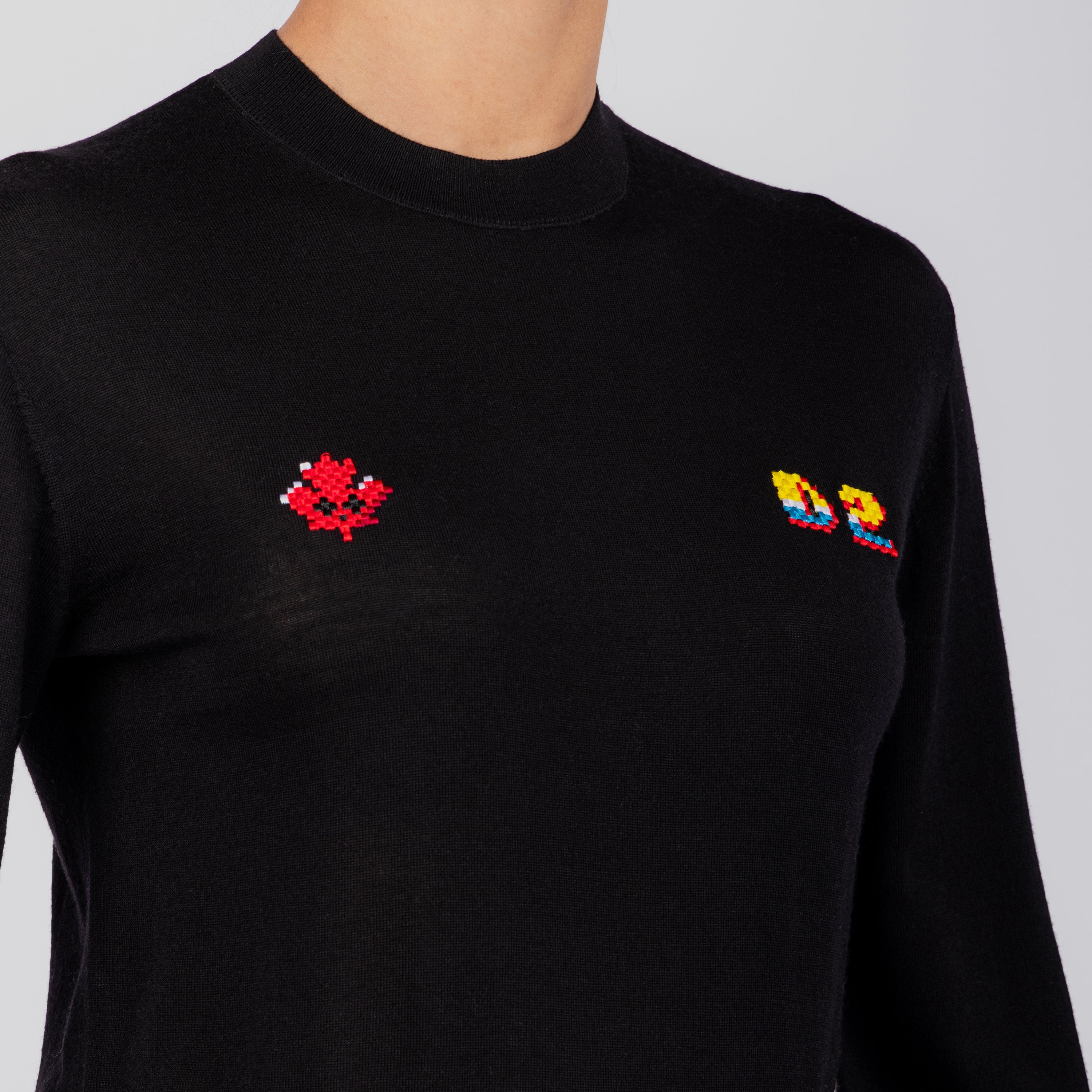 Suéter Negro Dsquared2 Knit Logo Embroidered