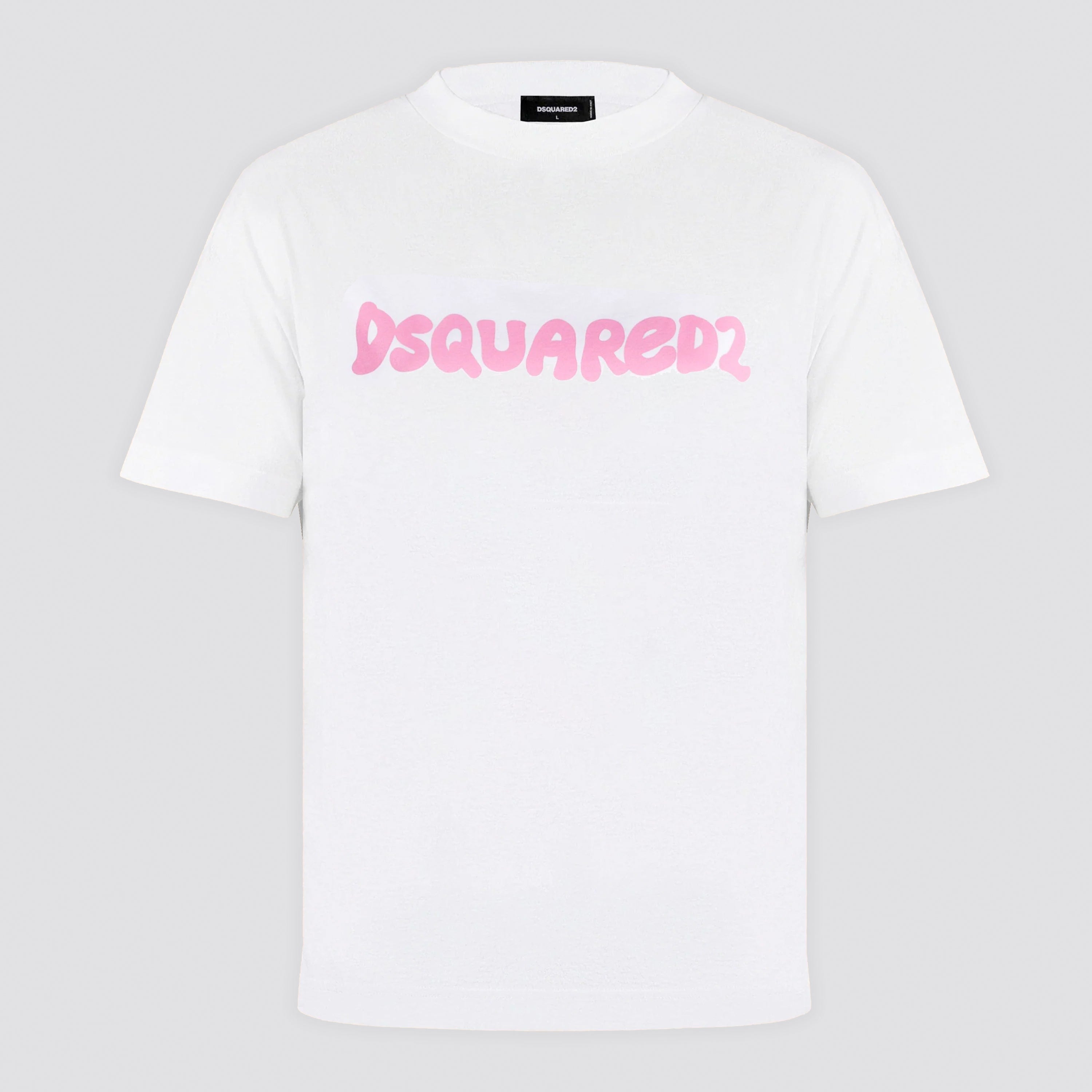 Camiseta Blanca Dsquared2 Pink Logo
