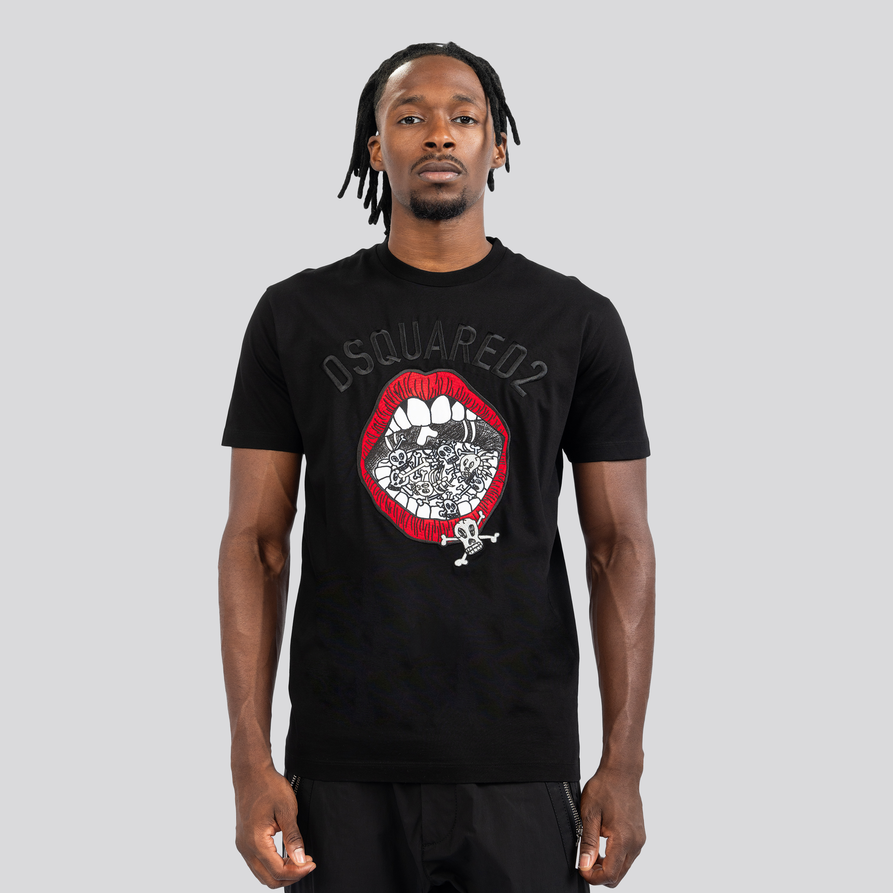 Camiseta Negra Dsquared2 Mouth
