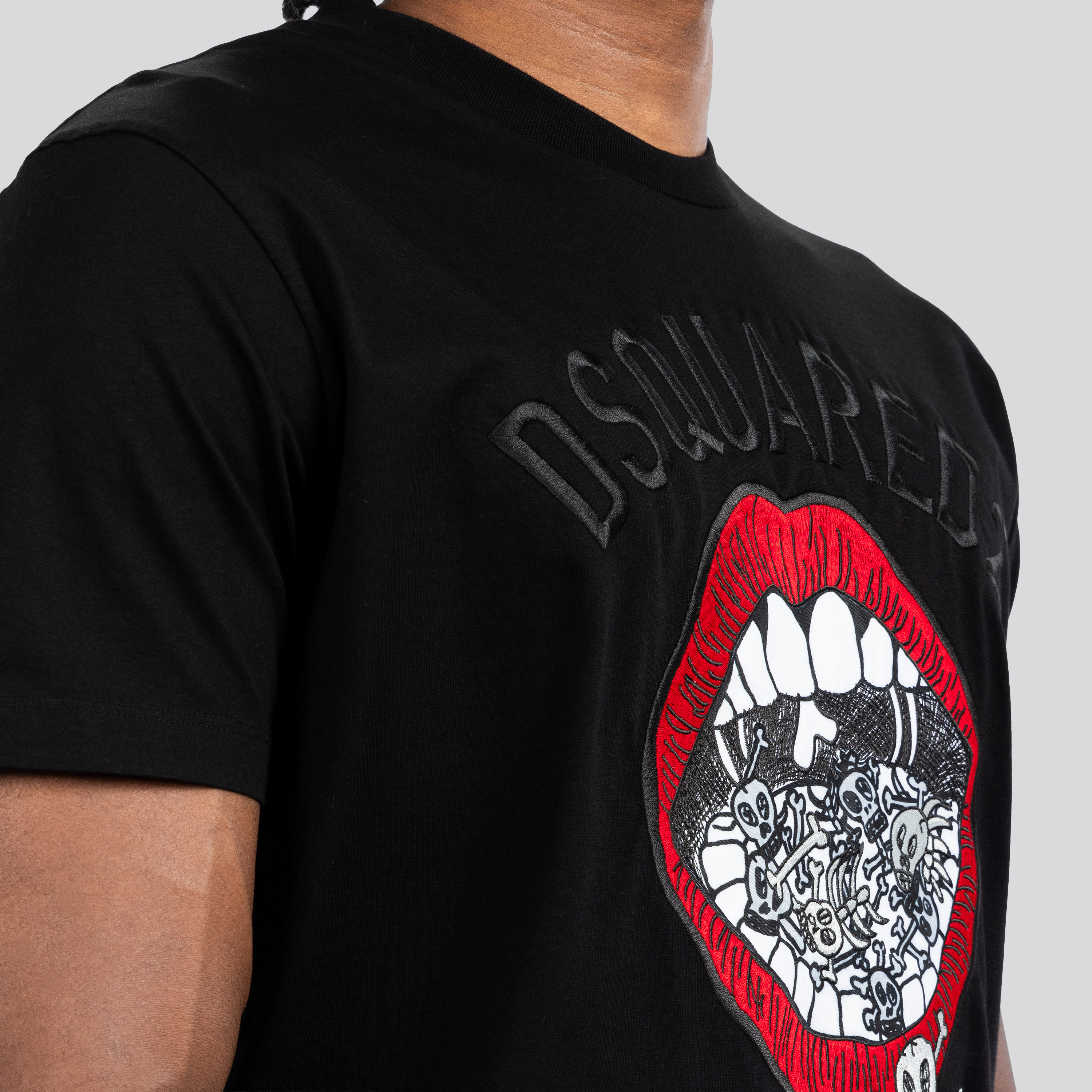 Camiseta Negra Dsquared2 Mouth