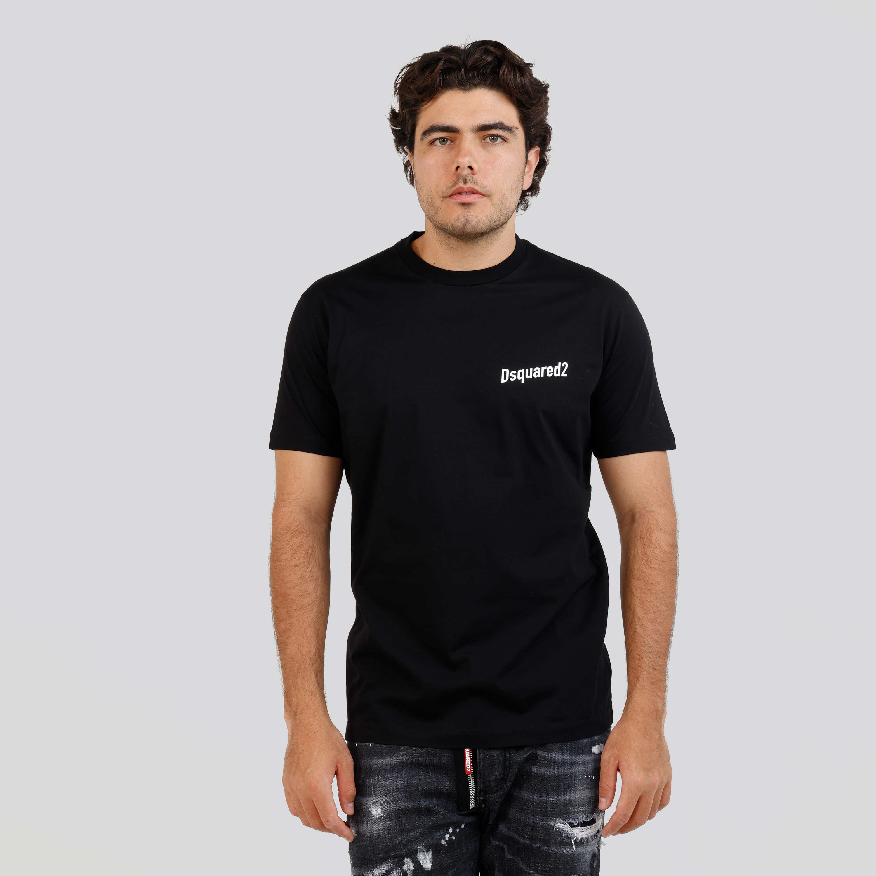 Camiseta Negra Dsquared2 Chest Logo Brotherhood