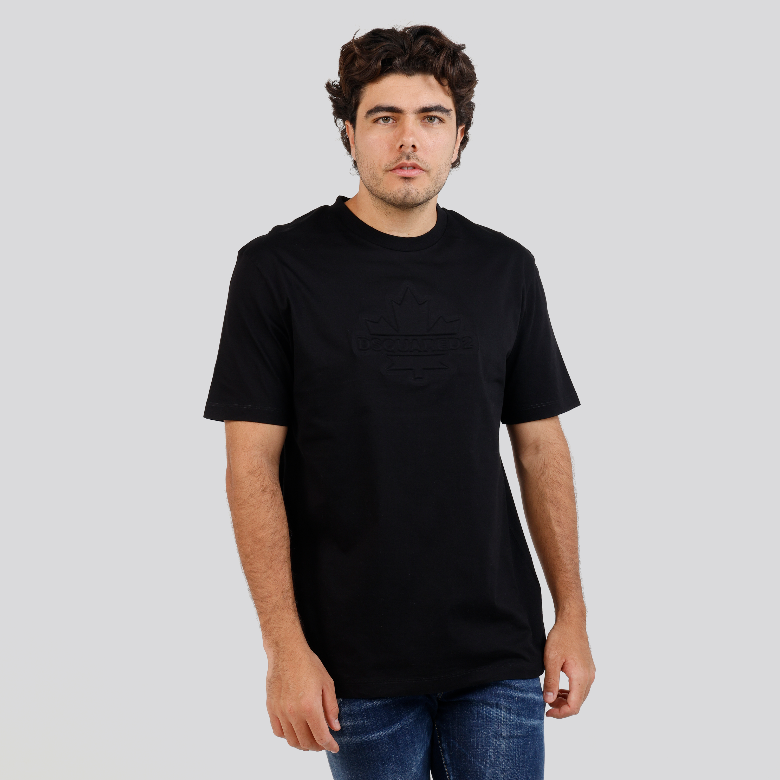 Camiseta Negra Dsquared2 Leaf Skater