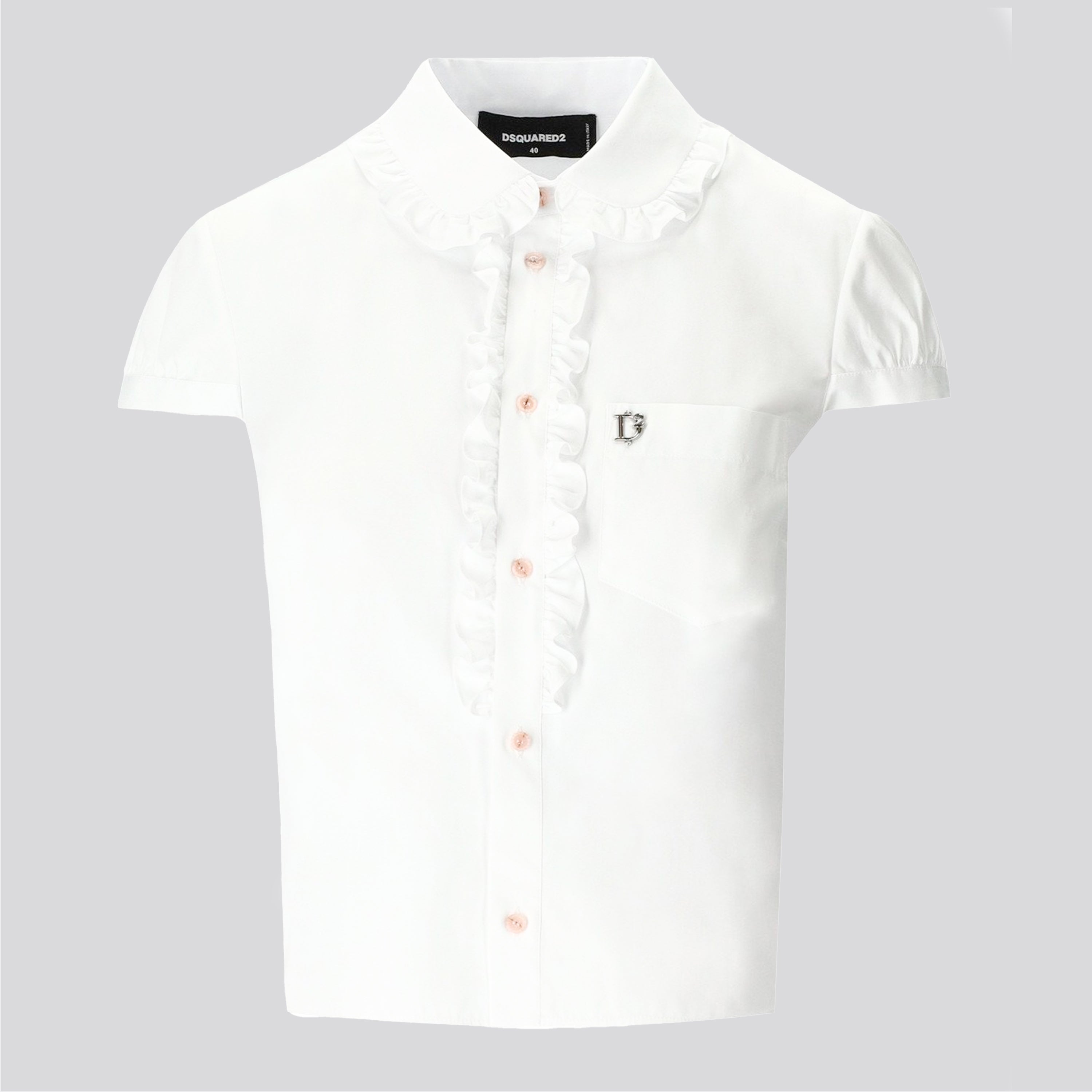 Camisa Blanca Dsquared2 Ruffled-Trim