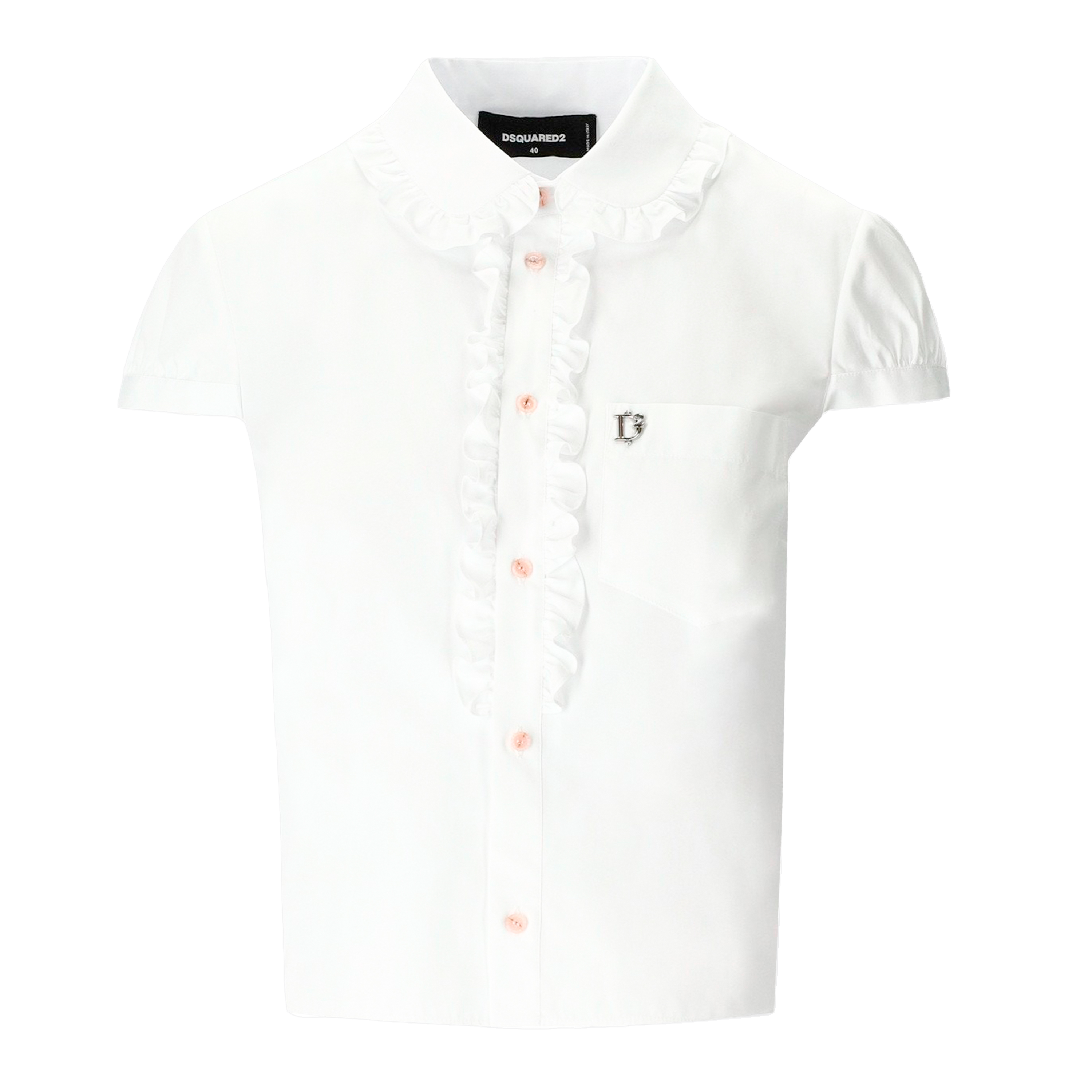 Camisa Blanca Dsquared2 Ruffled-Trim