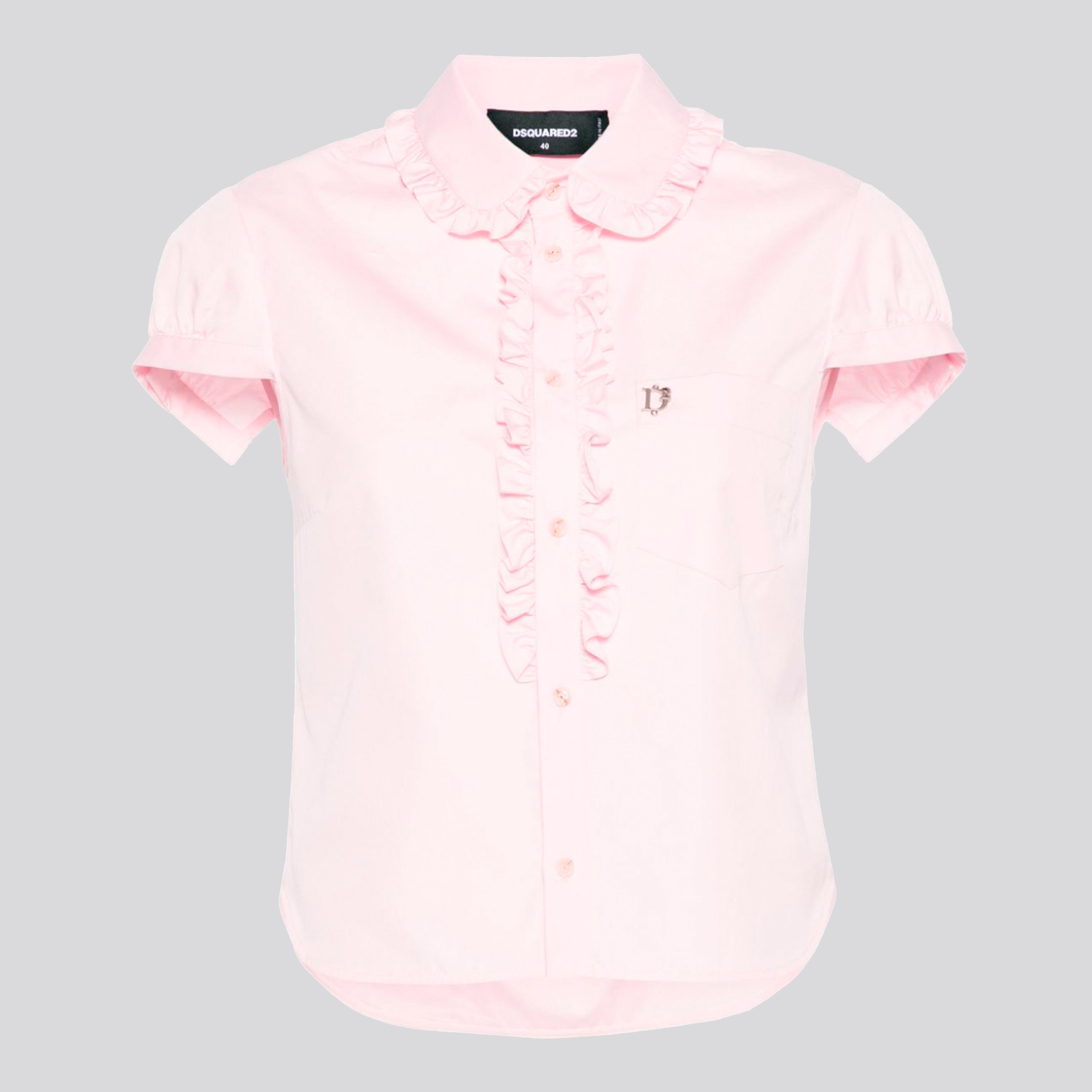 Camisa Rosada Dsquared2 Ruffled-Trim