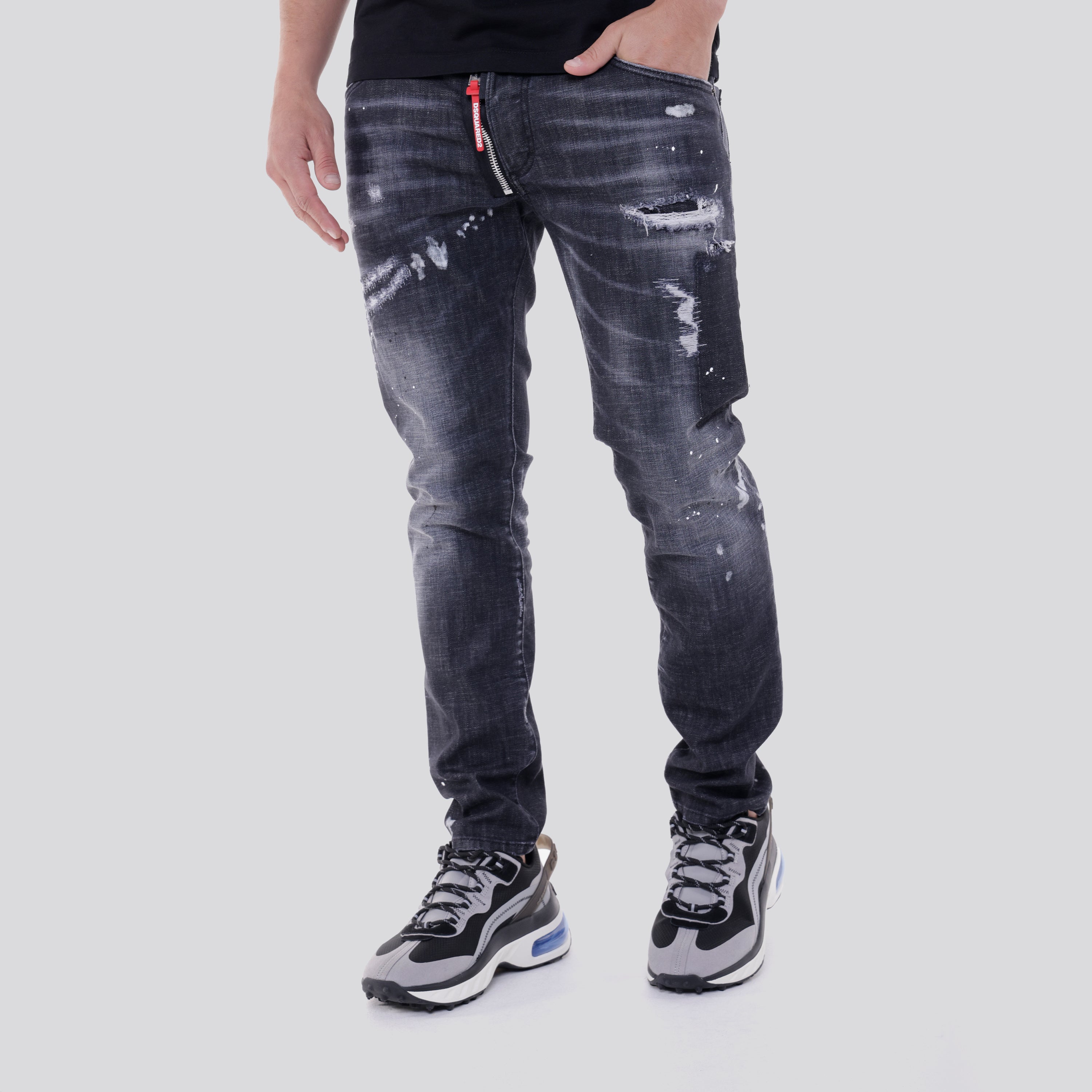 Jeans Negro Dsquared2 Skater Zip