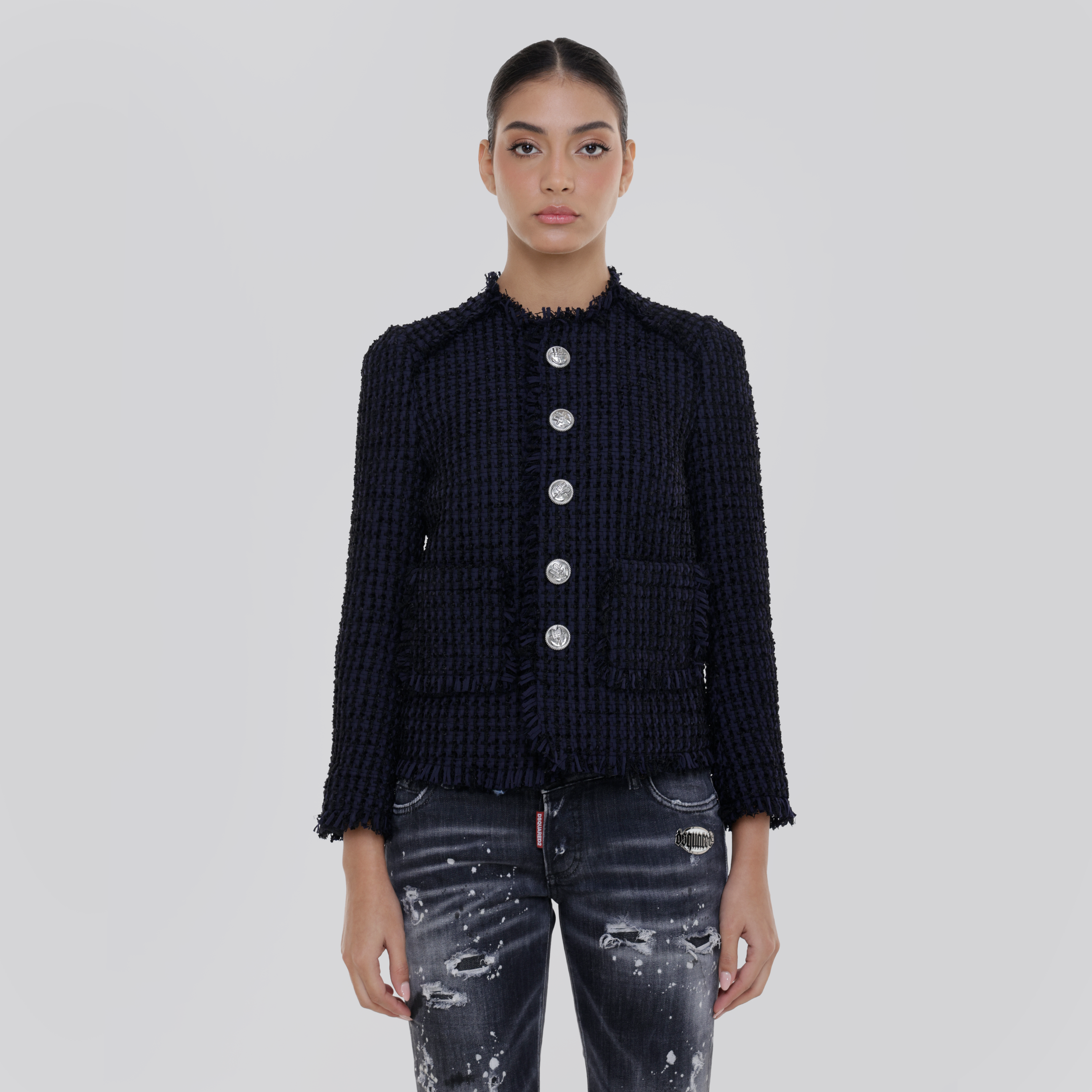 Chaqueta Azul Dsquared2 Bouclé Lower Manhattan