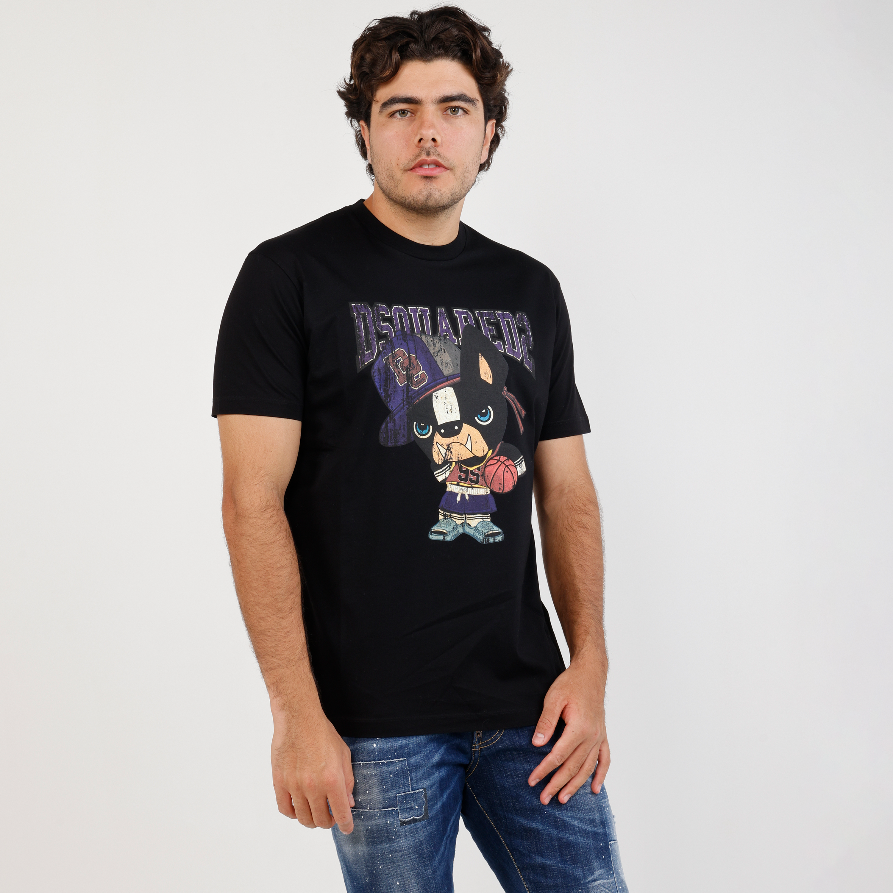 Camiseta Negra Dsquared2 Box Dog