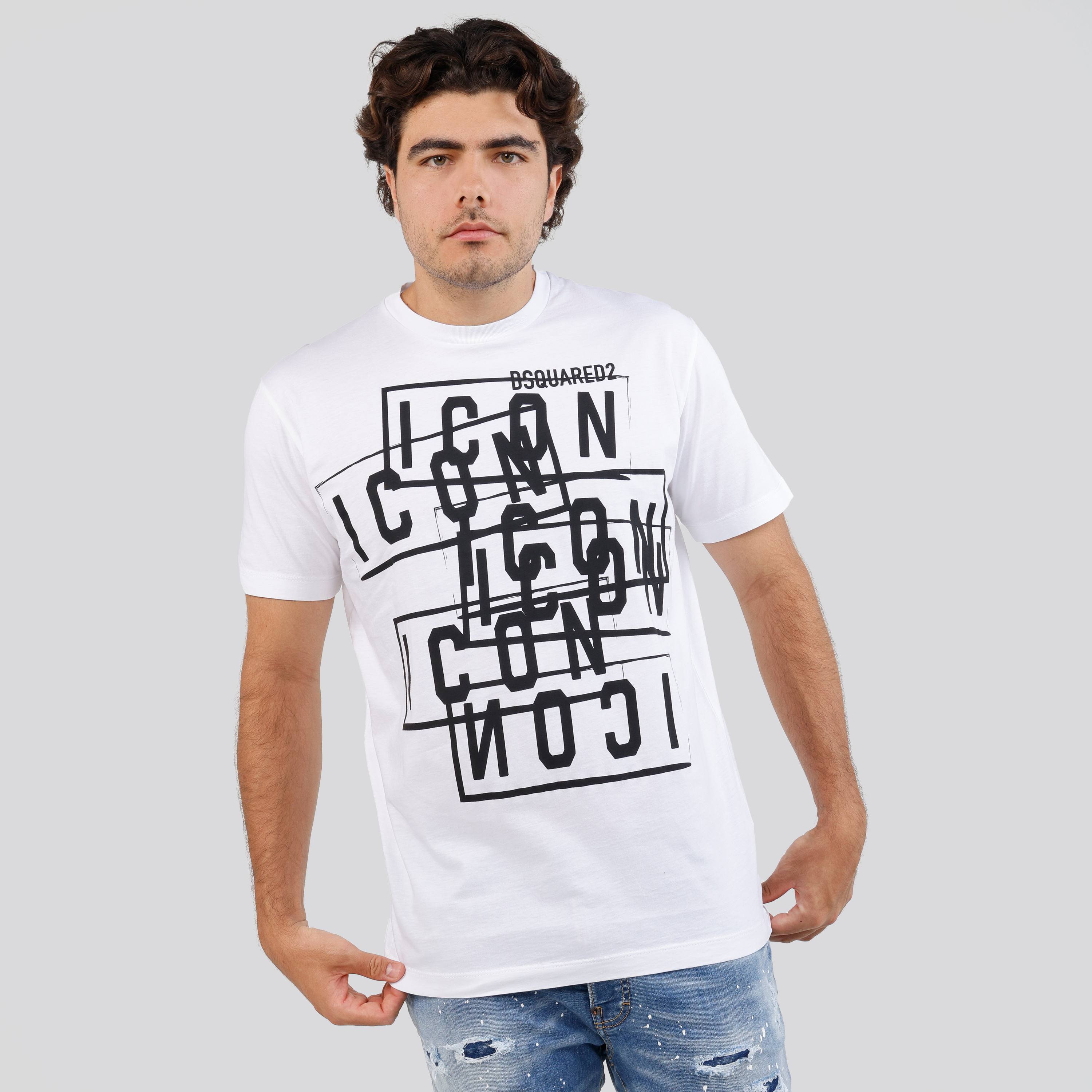 Camiseta Blanca Dsquared2 Icon Stamps