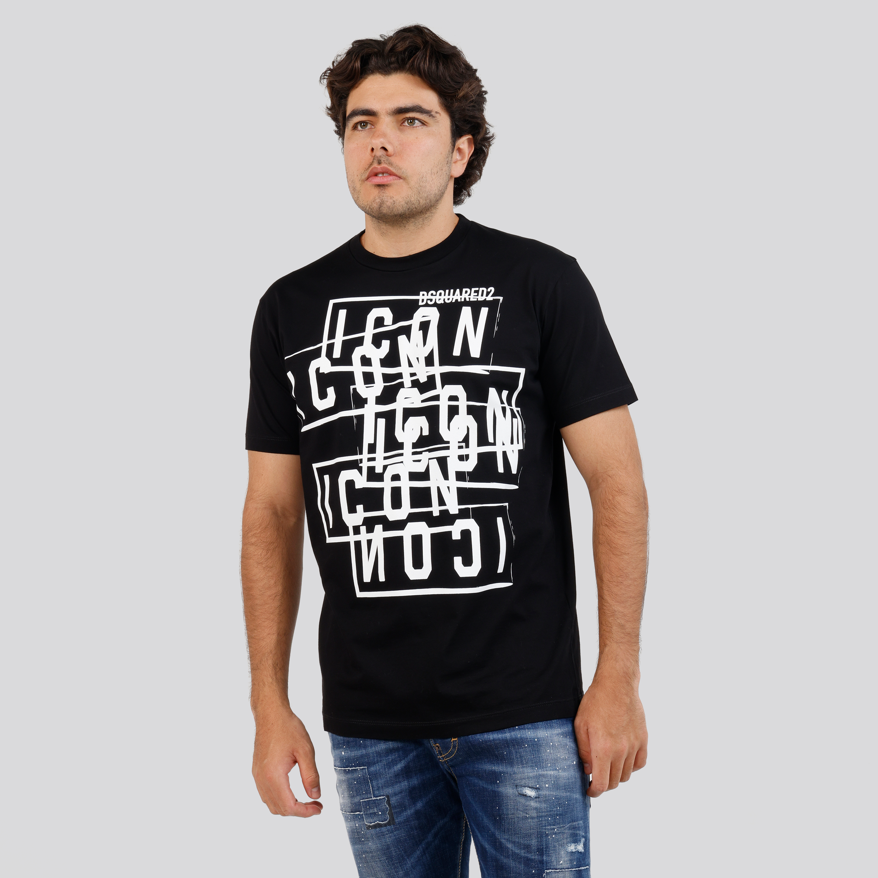Camiseta Negra Dsquared2 Icon Stamps