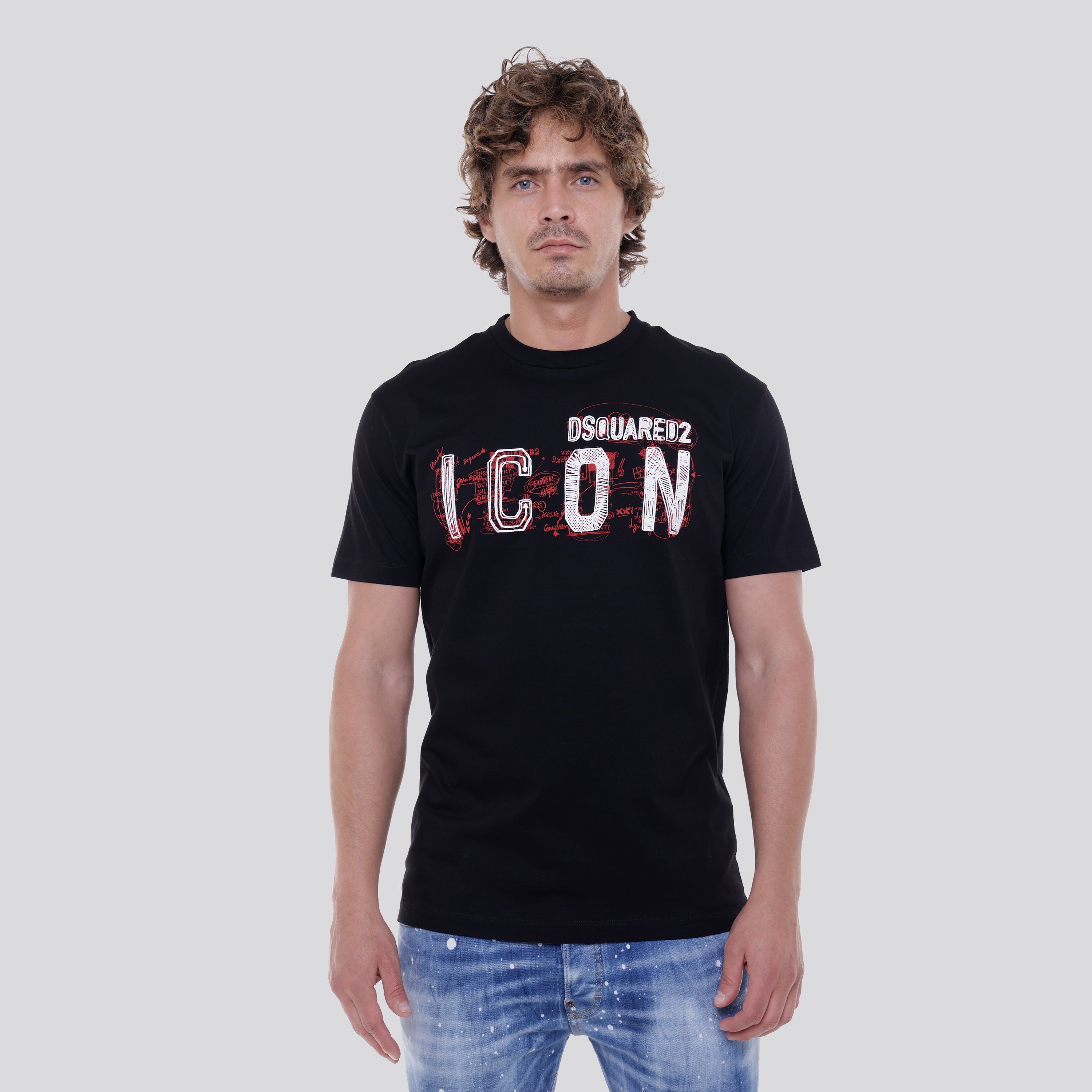 Camiseta Negra Dsquared2 Embroidered