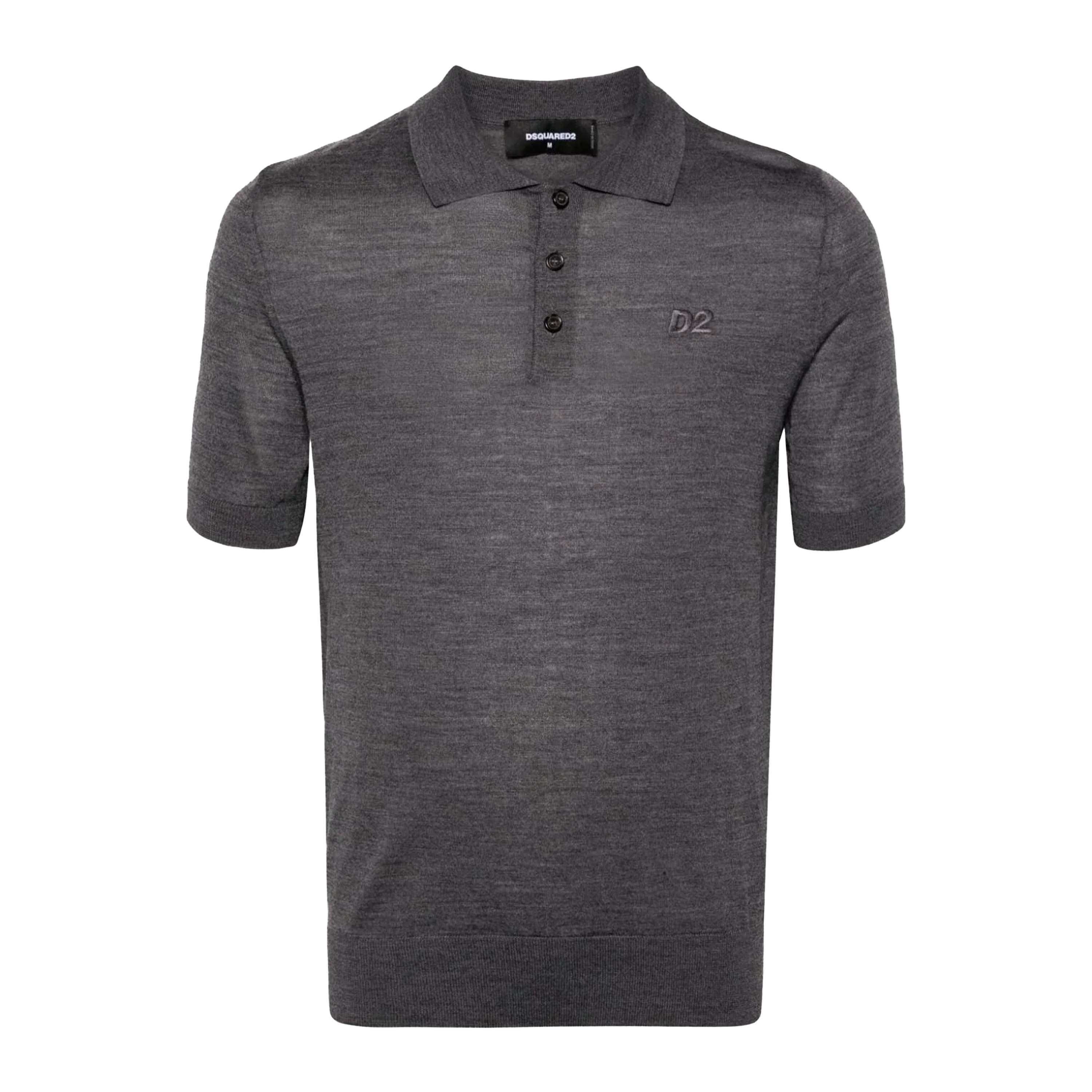 Camiseta Tipo Polo Gris Dsquared2 Embroidered