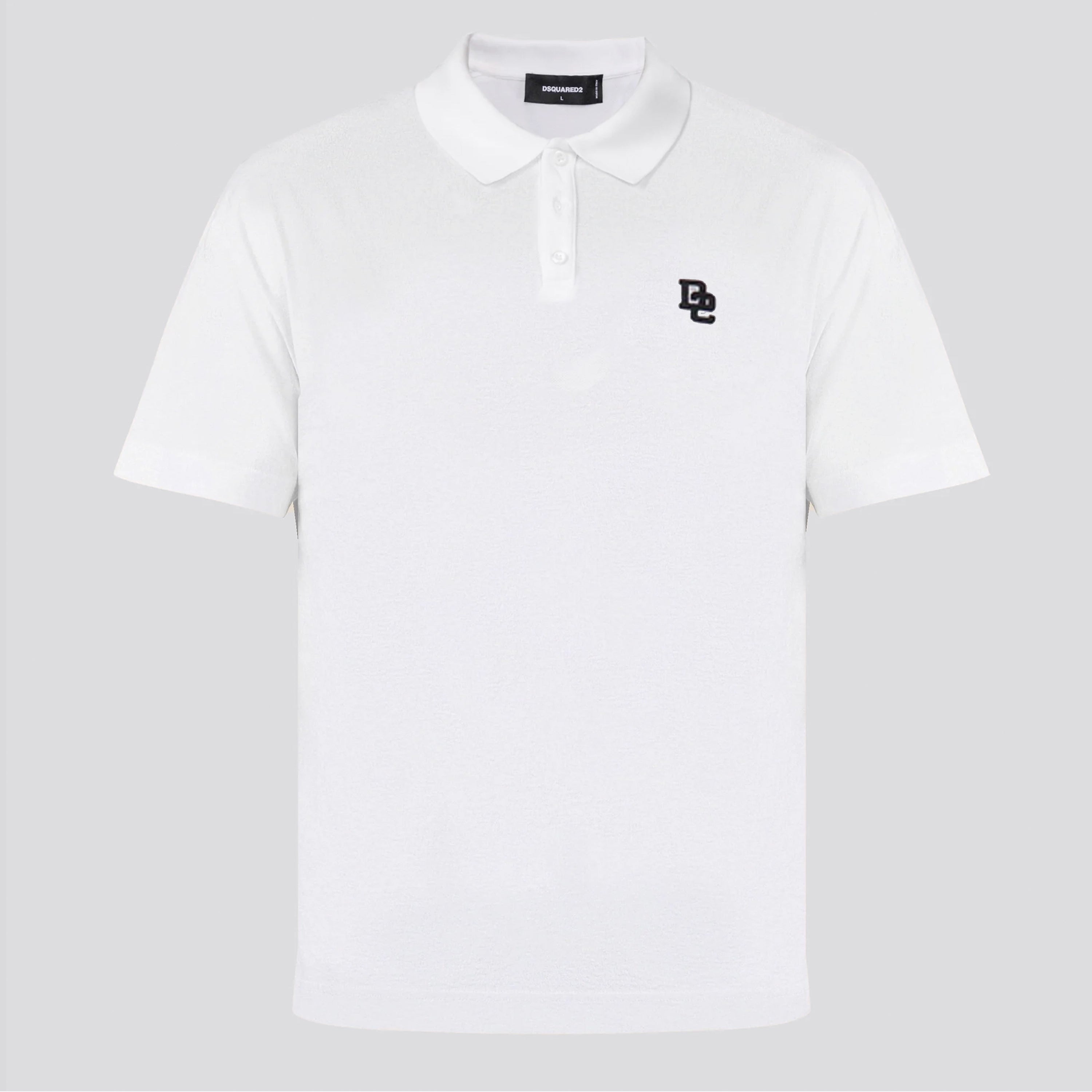 Camiseta Tipo Polo Blanca Dsquared2 D2 Patch