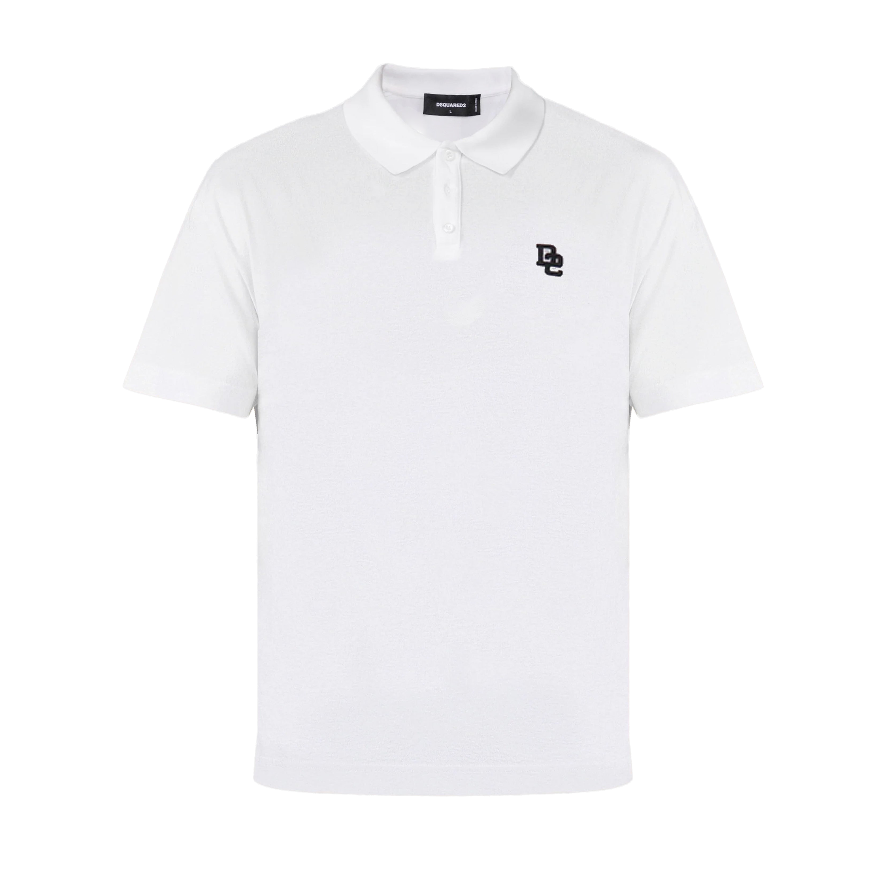 Camiseta Tipo Polo Blanca Dsquared2 D2 Patch