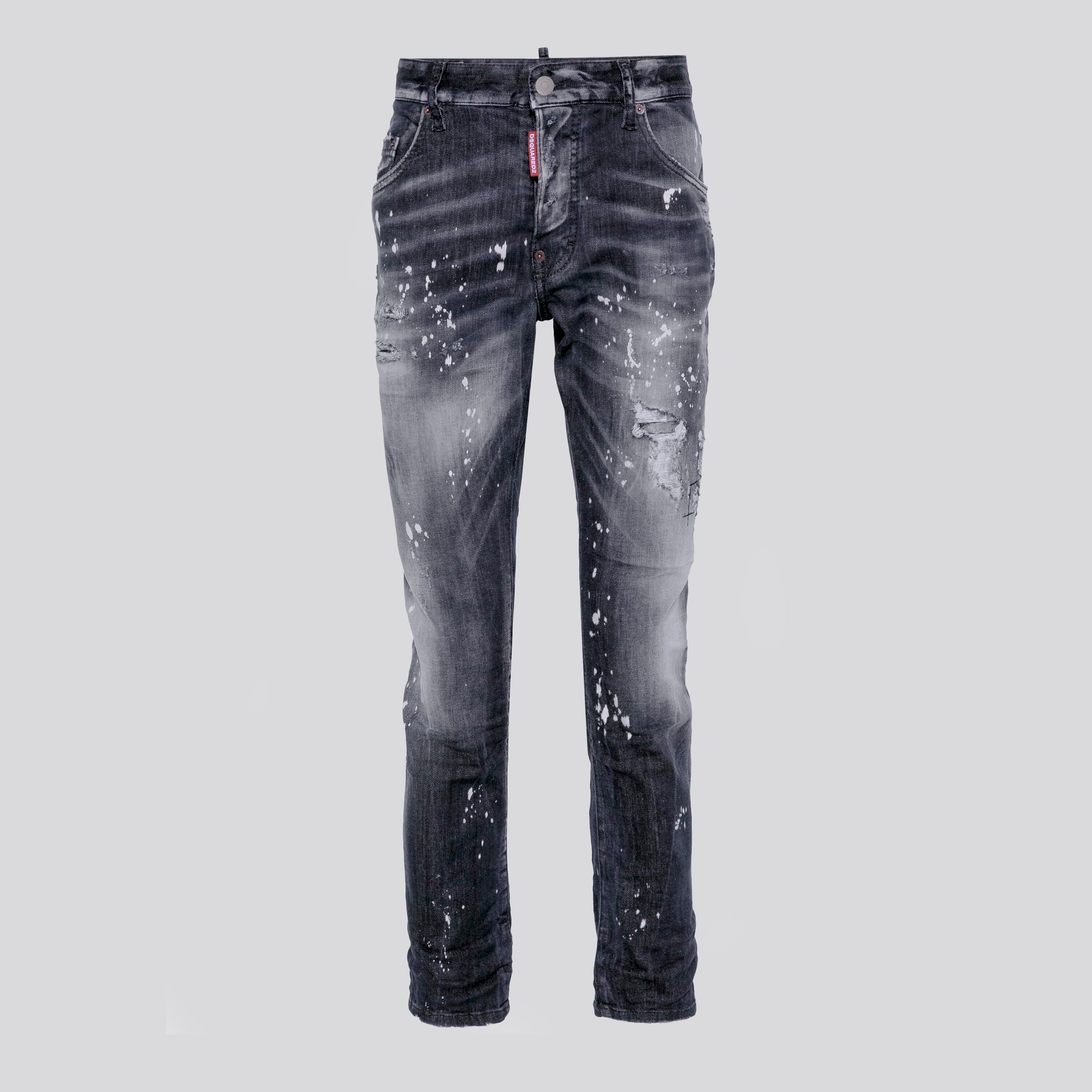 Jeans Negro Dsquared2 Skater Silver Patch