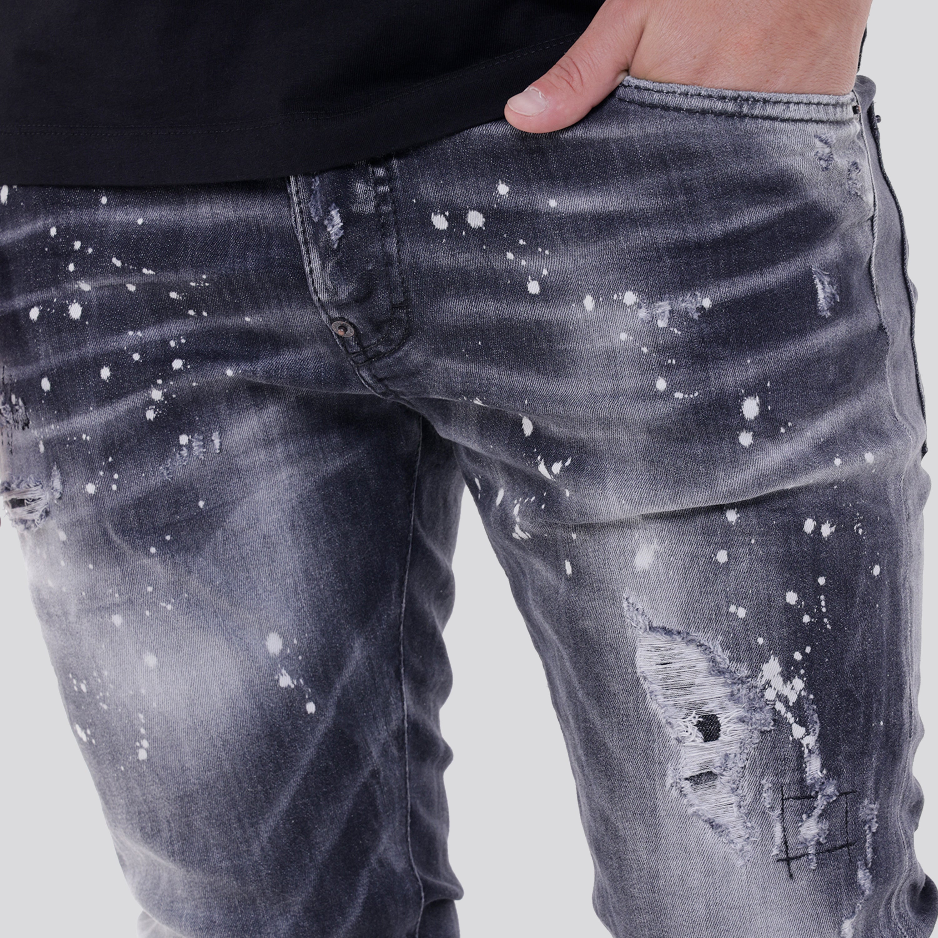 Jeans Negro Dsquared2 Skater Silver Patch
