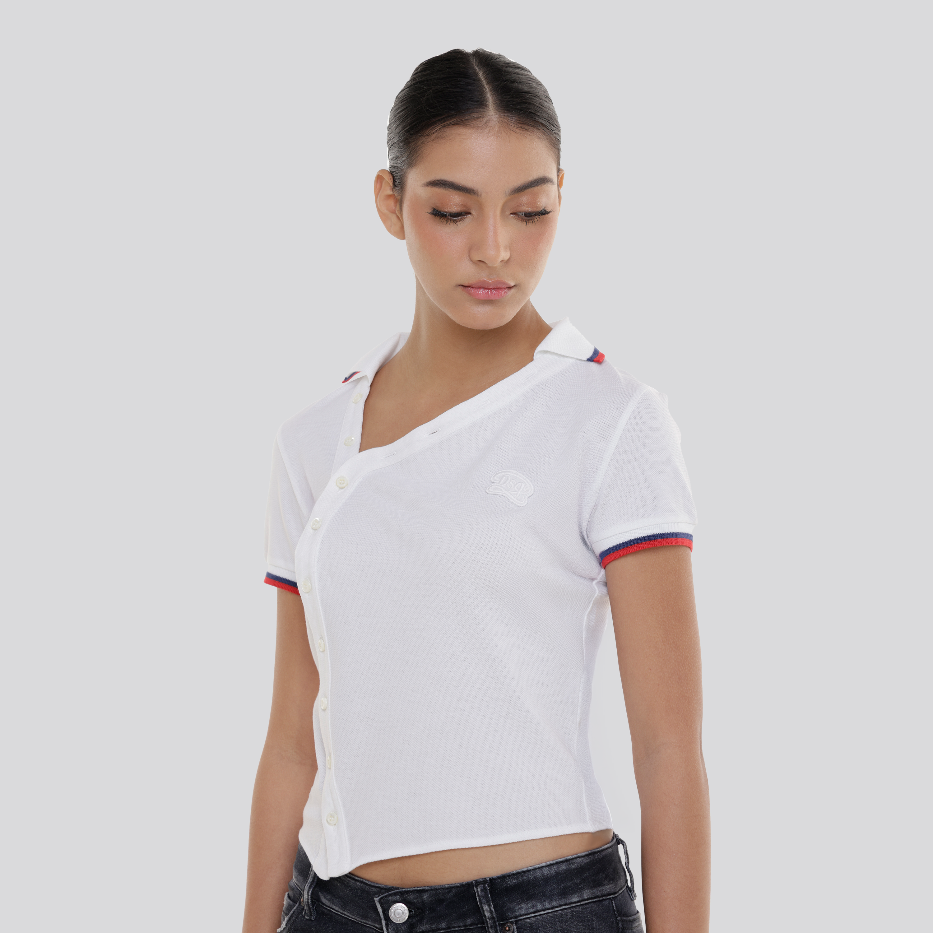 Top Blanco Dsquared2 Asymmetric