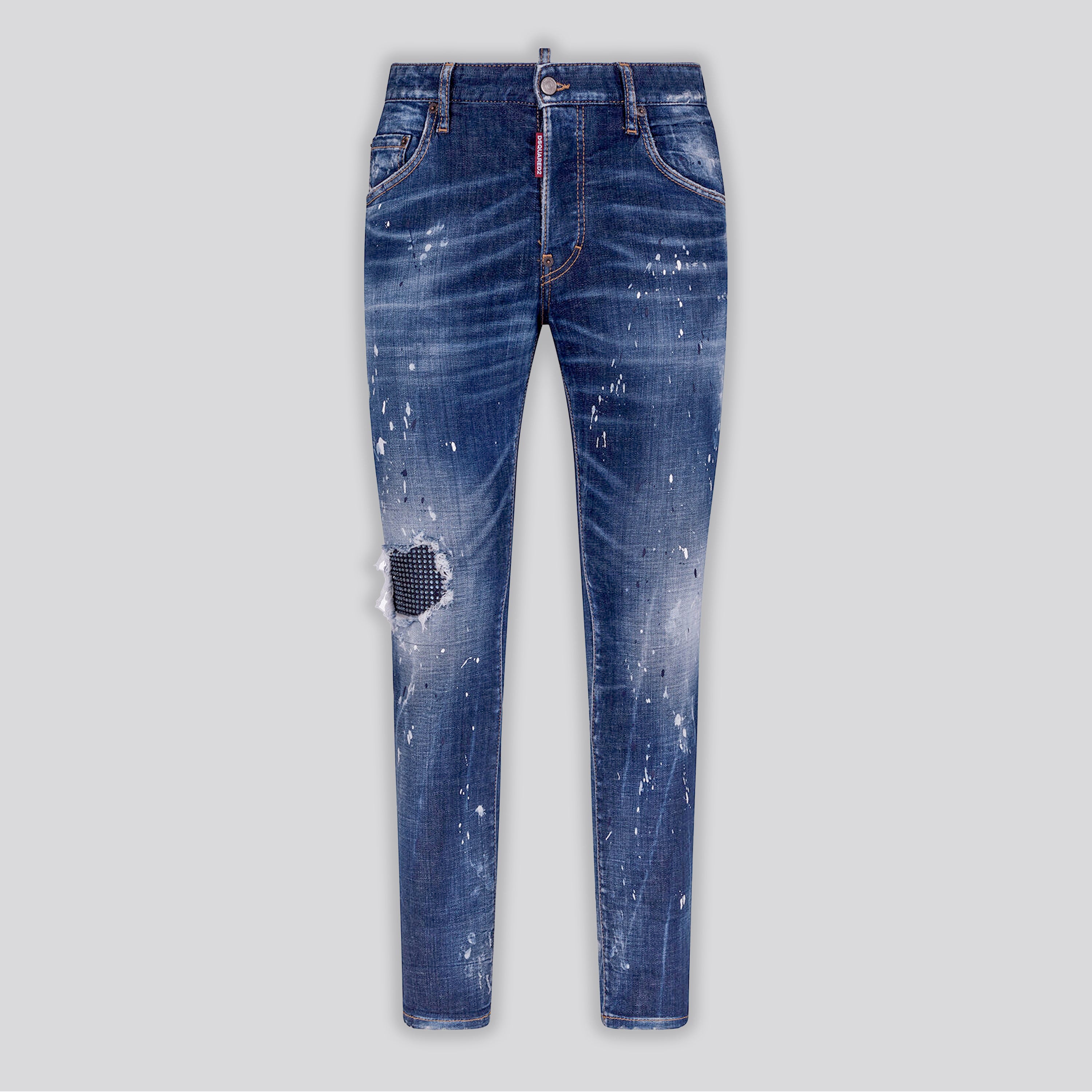 Jeans Denim Dsquared2 Skater Rhinestones Knee