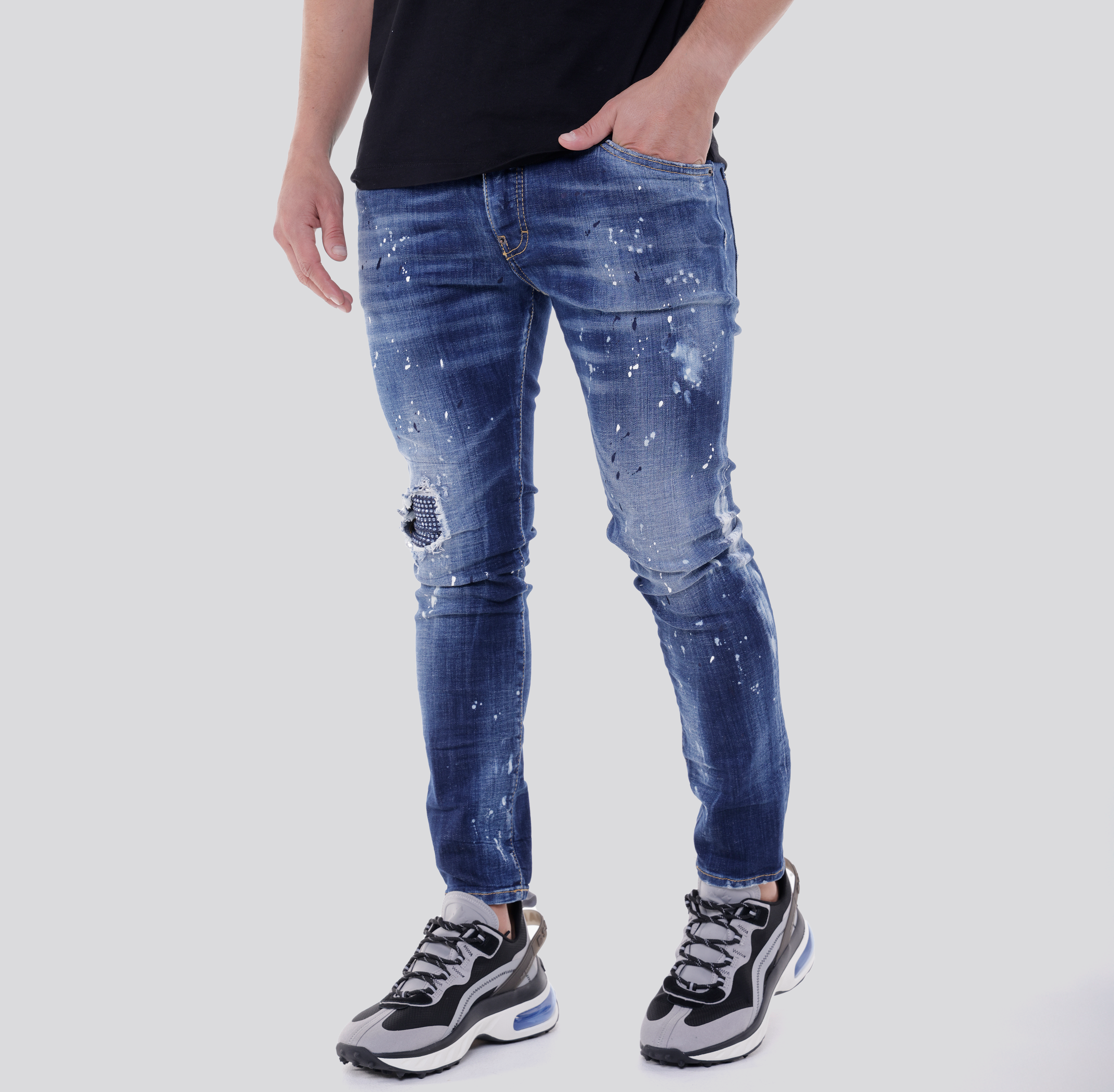 Jeans Denim Dsquared2 Skater Rhinestones Knee