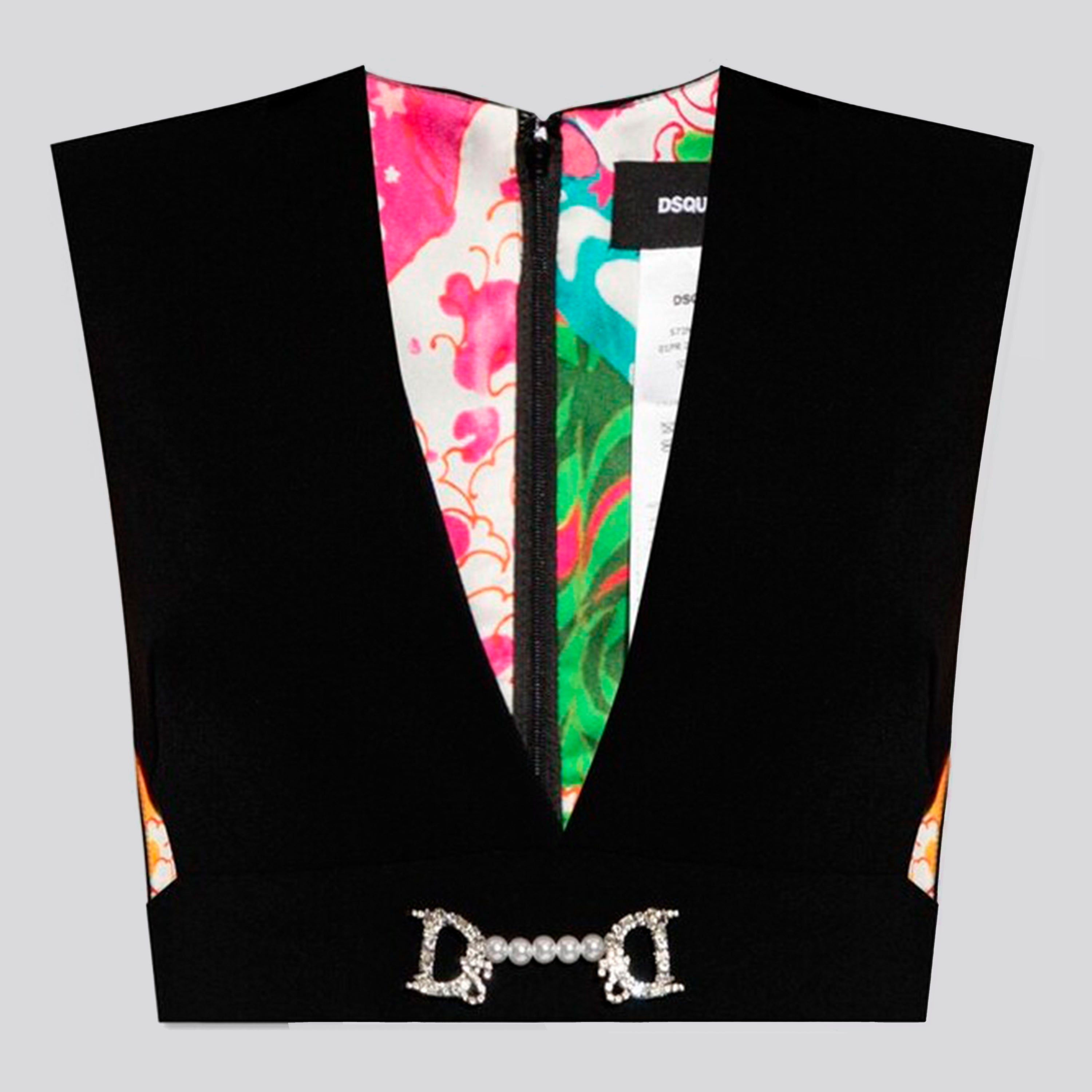 Top Negro Dsquared2 Logo Band