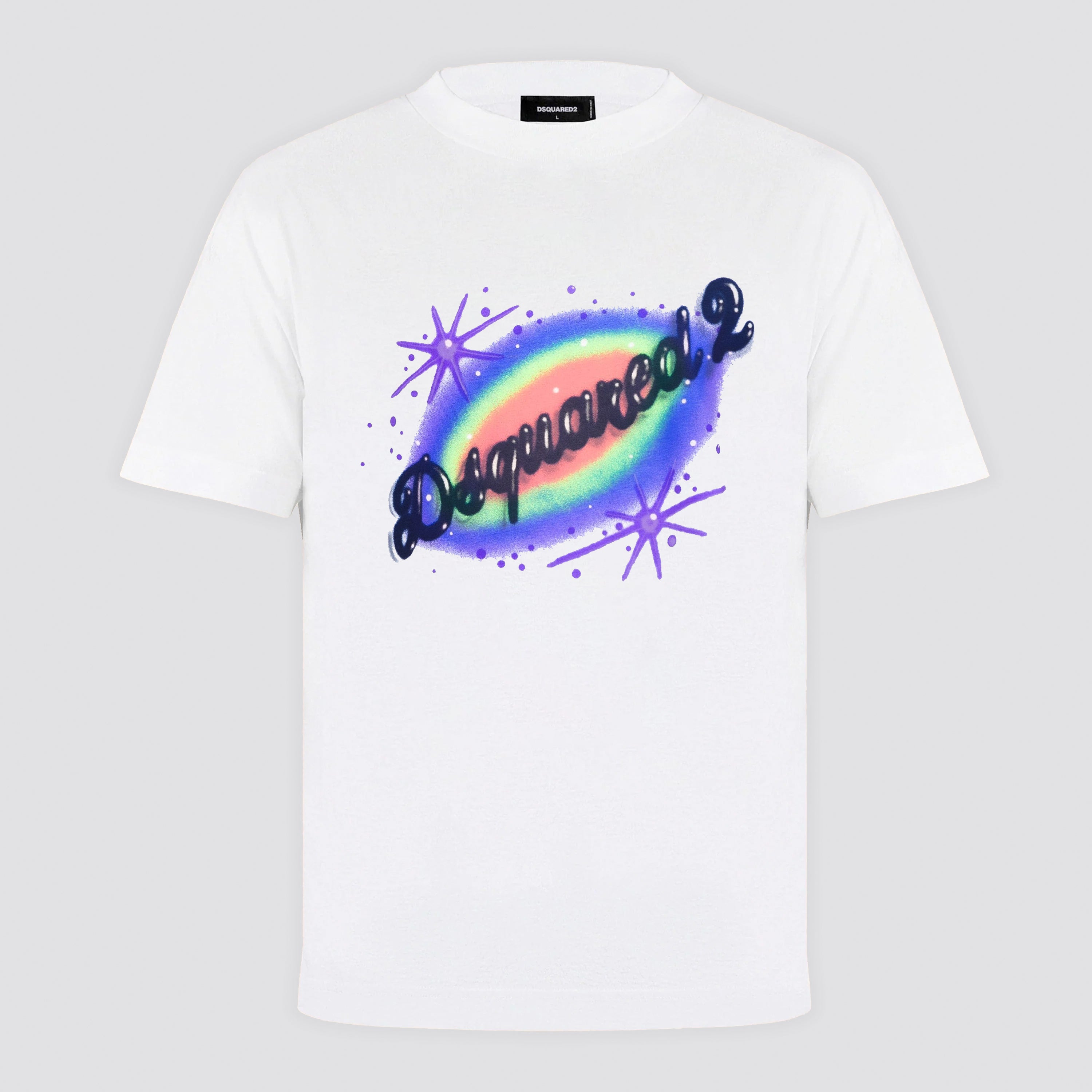 Camiseta Blanca Dsquared2 Multicolor Logo