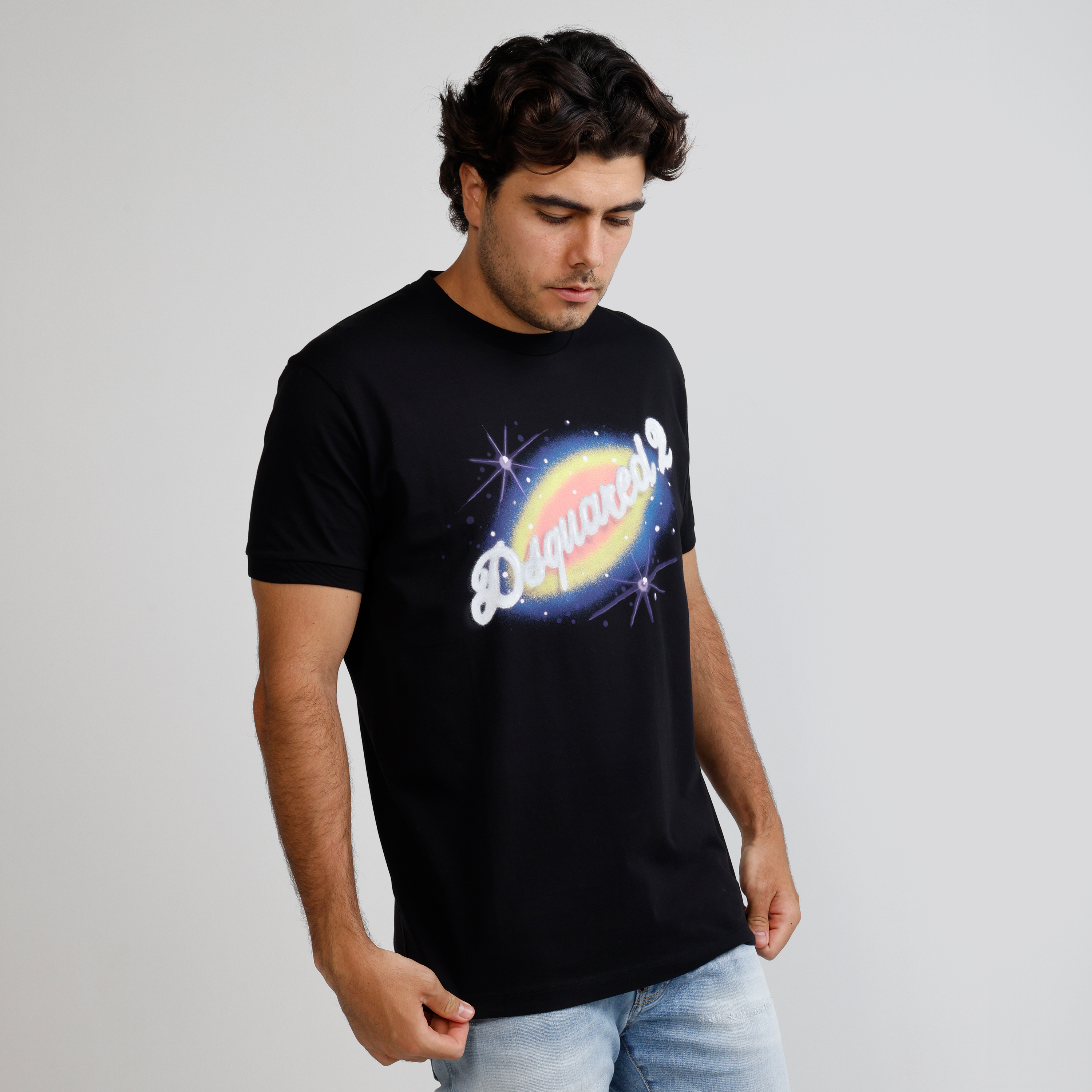 Camiseta Negra Dsquared2 Multicolor Logo