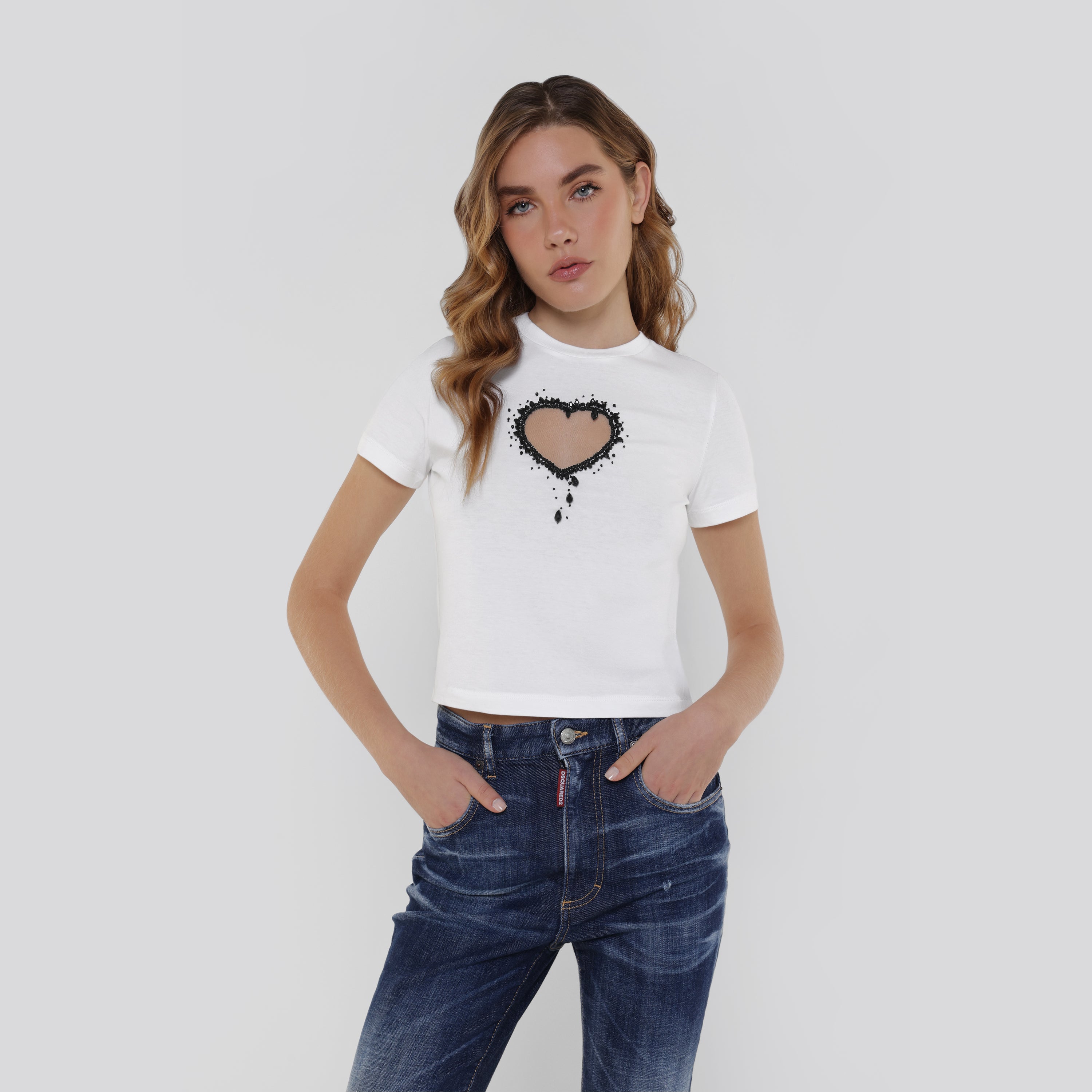 Camiseta Blanca Dsquared2 Heart