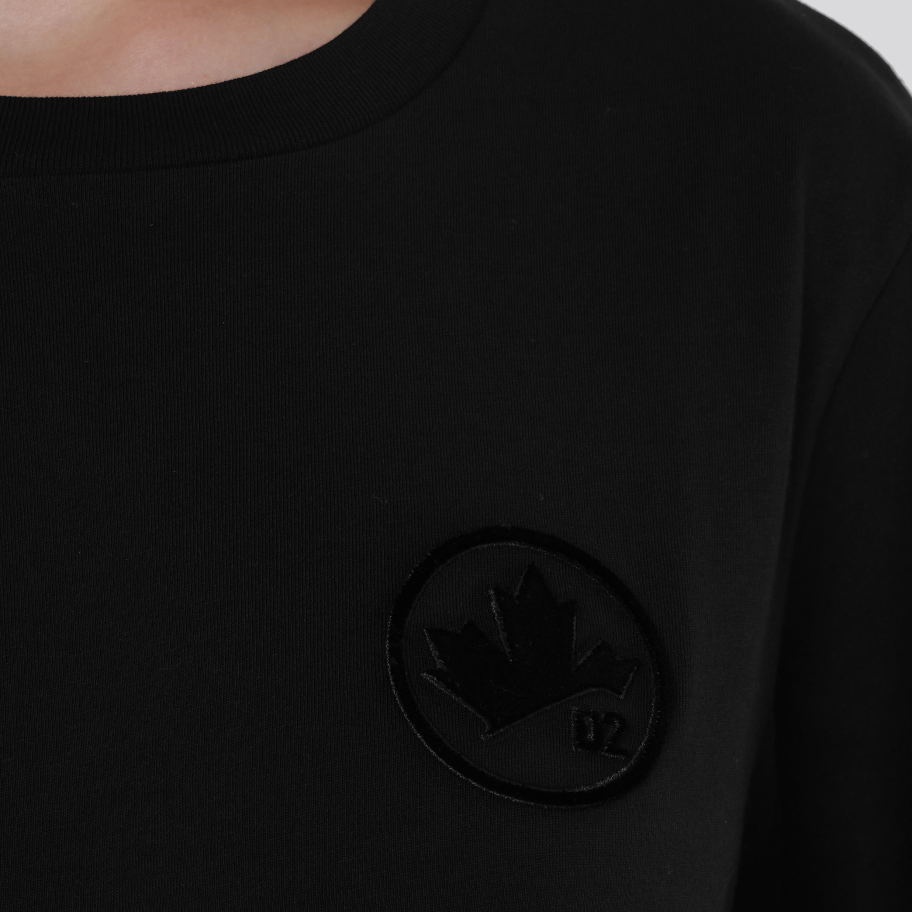 Camiseta Negra Dsquared2 Chest Leaf
