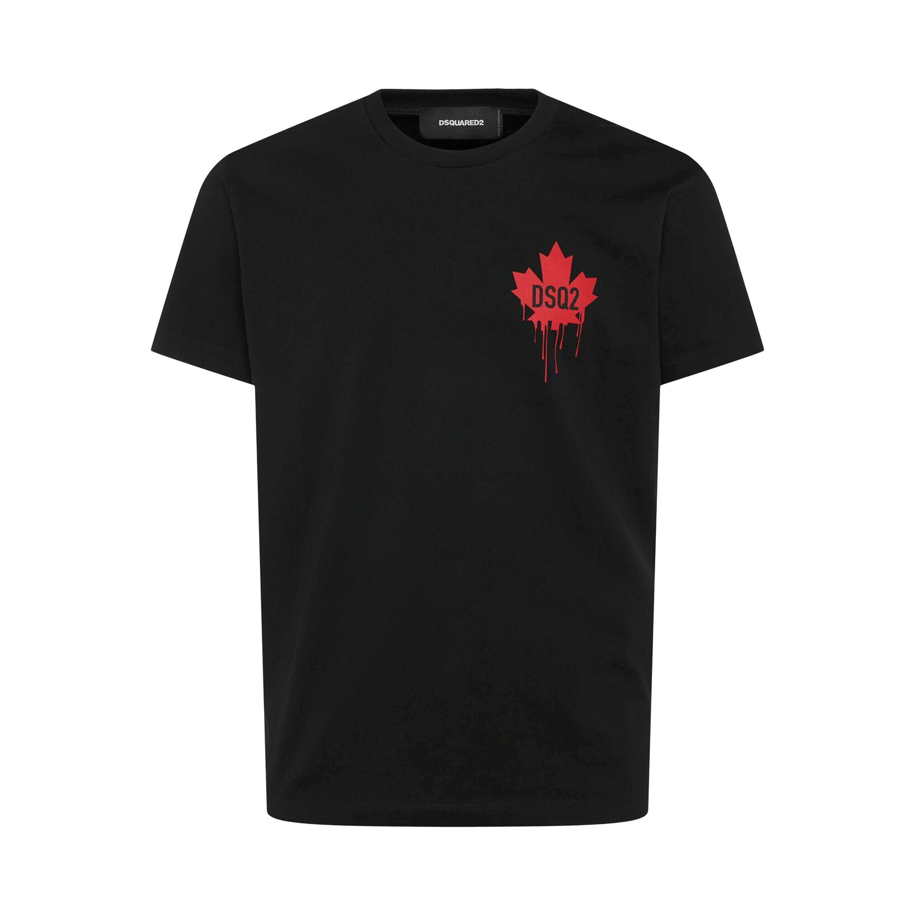 Camiseta Negra Dsquared2 Leaf Tears