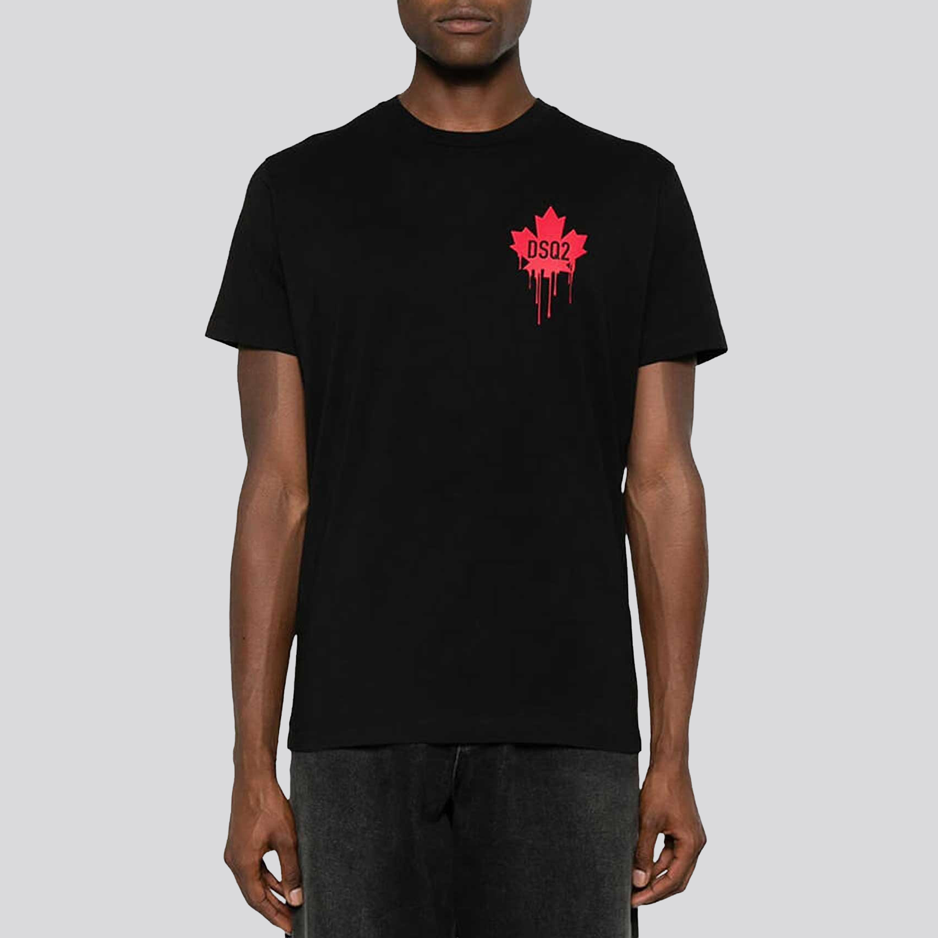 Camiseta Negra Dsquared2 Leaf Tears