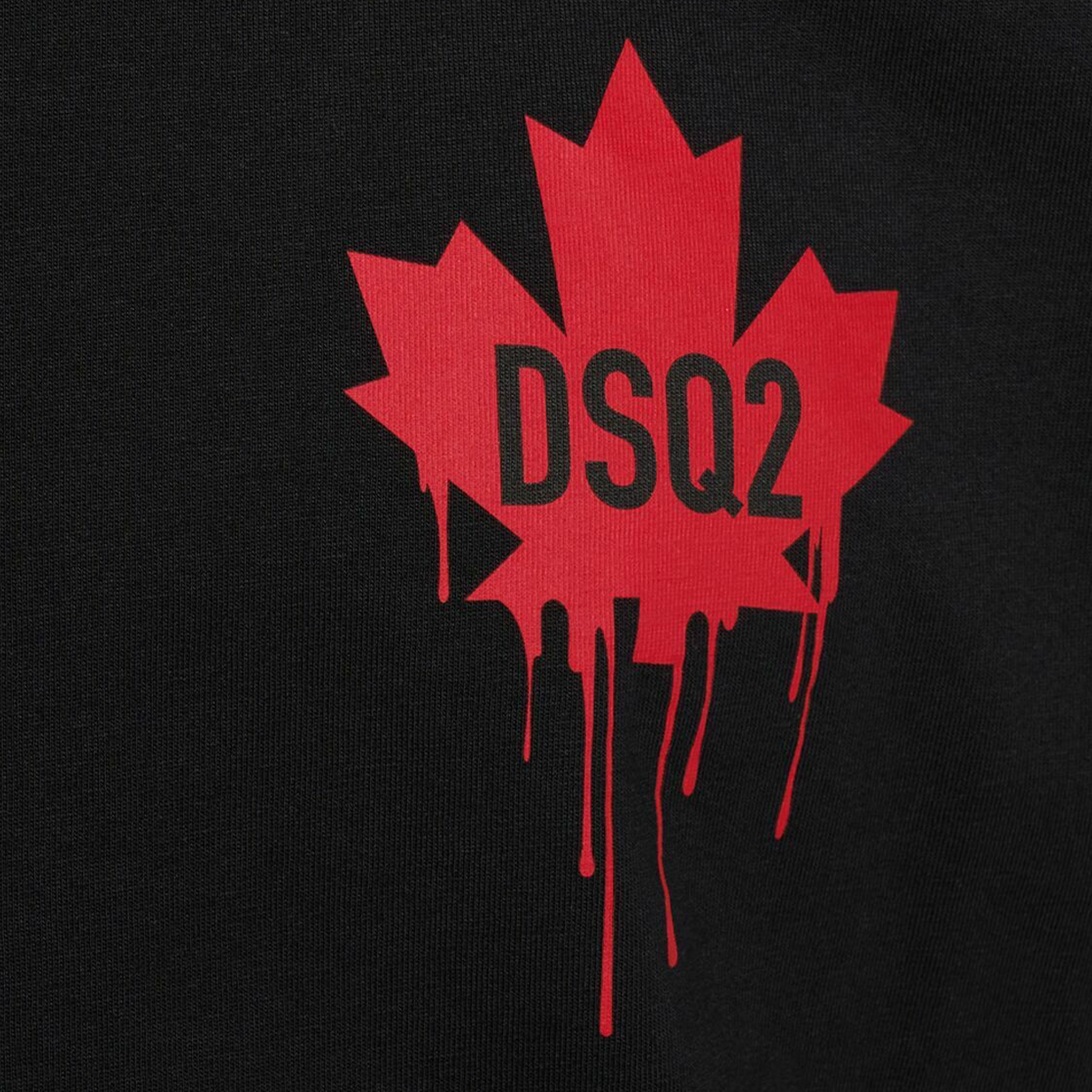 Camiseta Negra Dsquared2 Leaf Tears