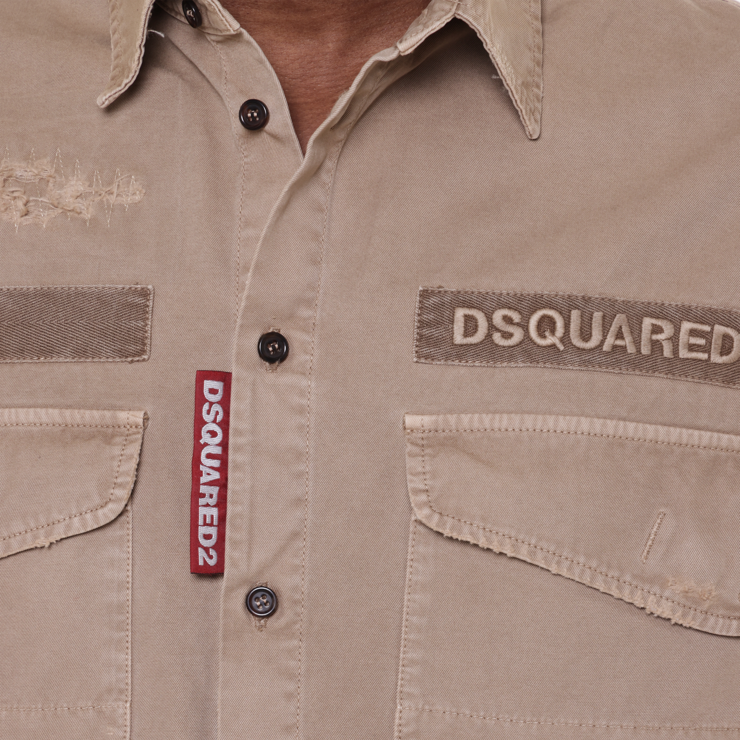 Camisa Beige Dsquared2 Logo