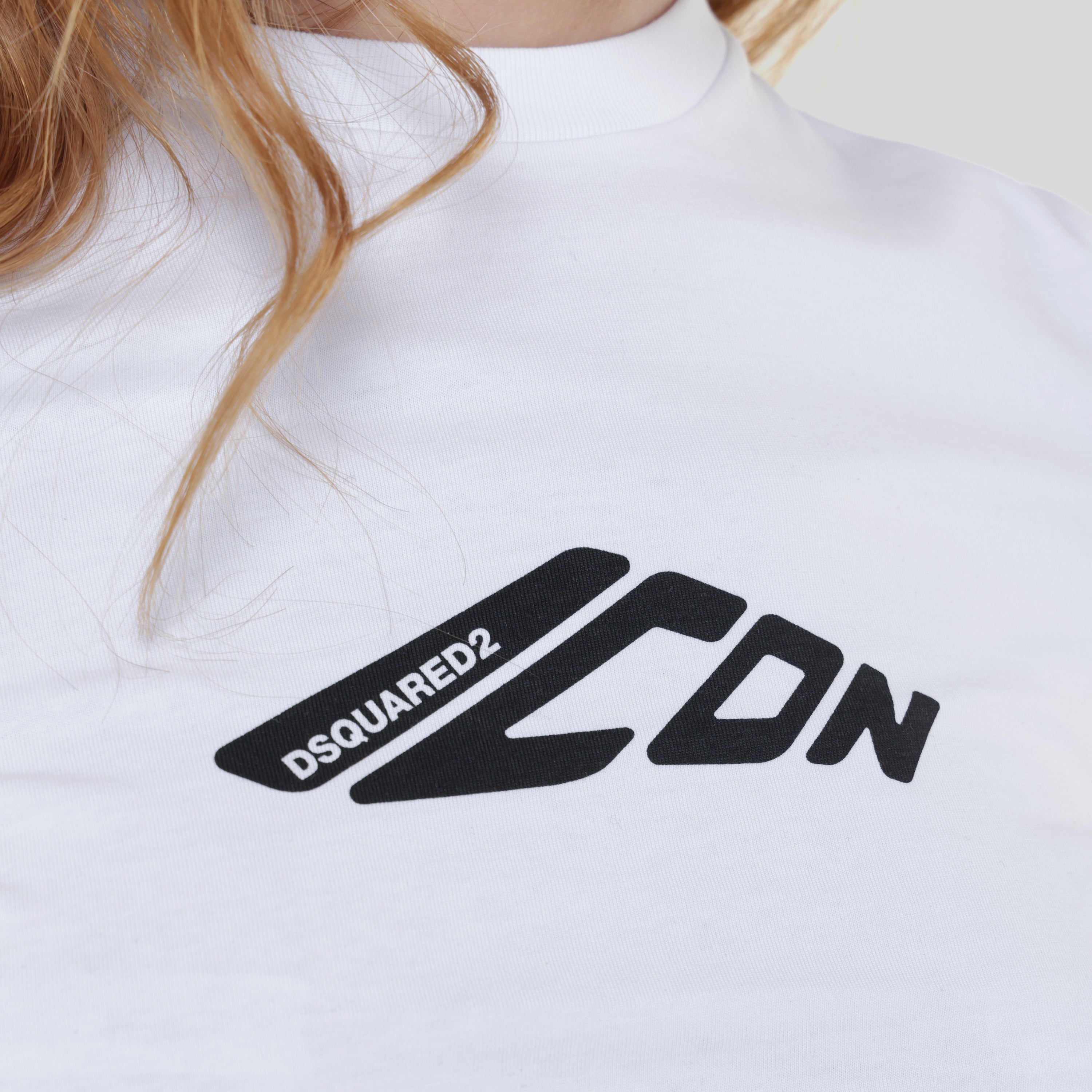 Camiseta Blanca Dsquared2 Icon Cropped